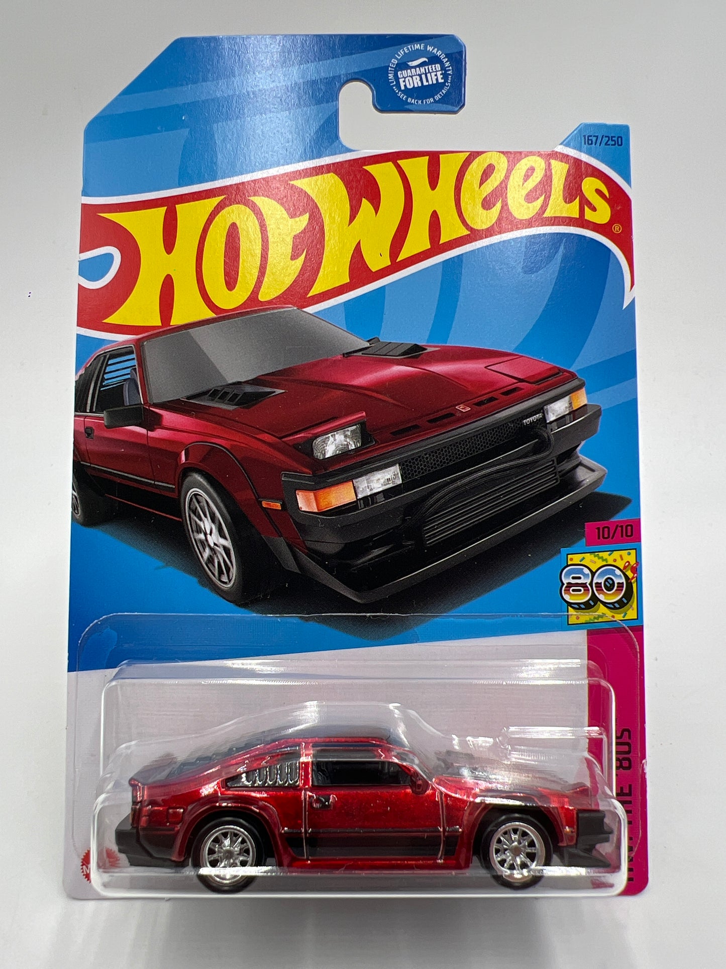 2023 Hot Wheels Super Treasure Hunt #167 82 Toyota Supra Red W/Protector