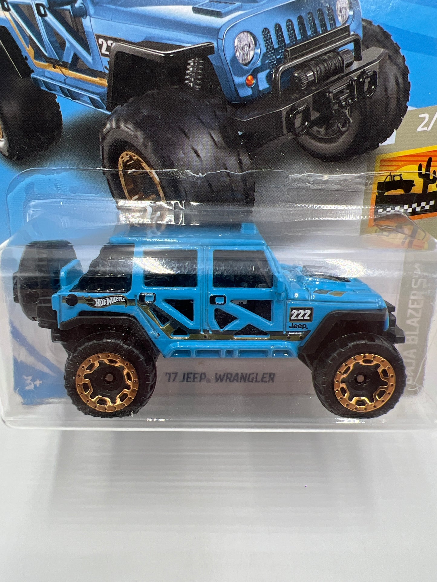 2019 Hot Wheels Baja Blazers #13 17 Jeep Wrangler Blue 41B