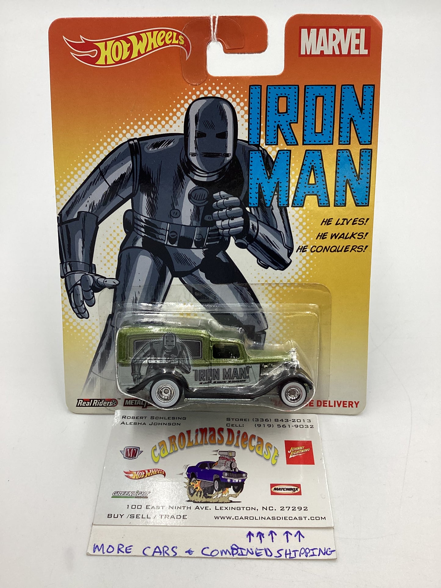 Hot wheels Pop Culture Marvel Iron Man 34 Dodge Delivery Green 272A