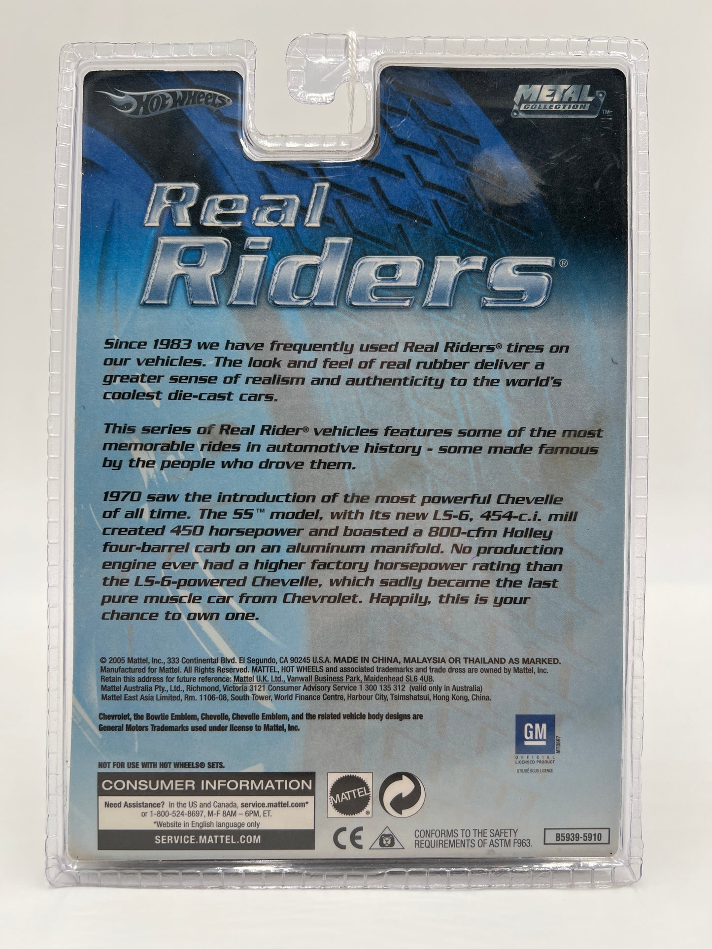 Hot Wheels Premium Real Riders Limited Edition 1970 Chevelle SS Black