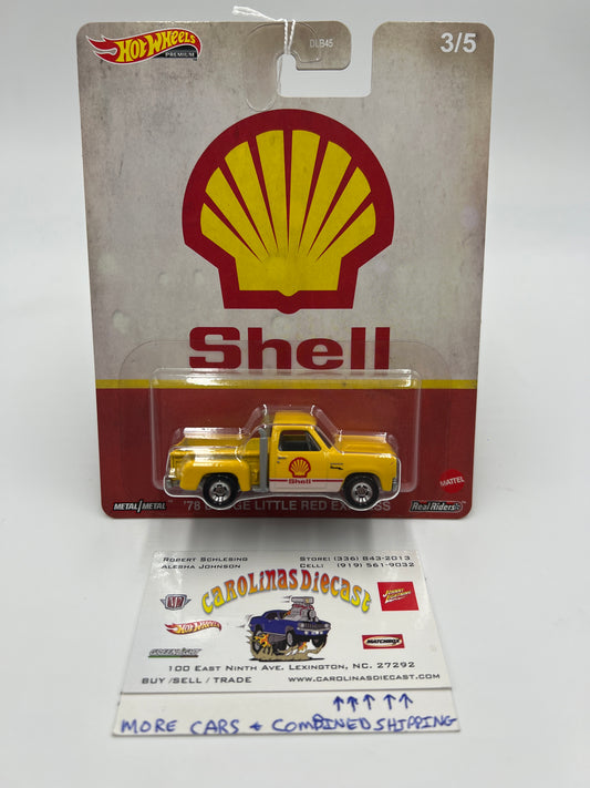 Hot Wheels Premium Vintage Oil #3 Shell 78 Dodge Little Red Express Yellow 256A