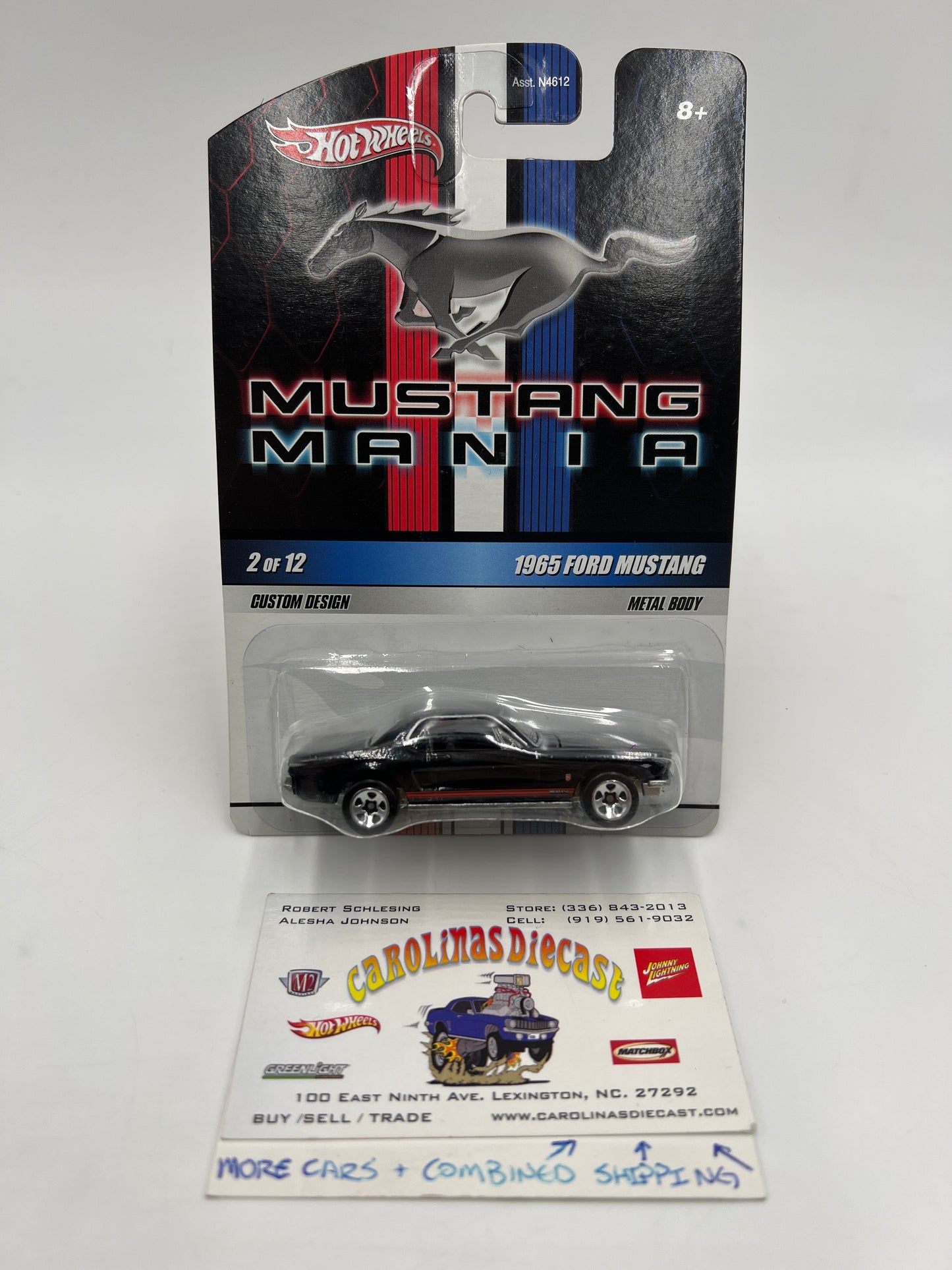 2009 Hot Wheels Mustang Mania #2 1965 Ford Mustang Black W/Protector