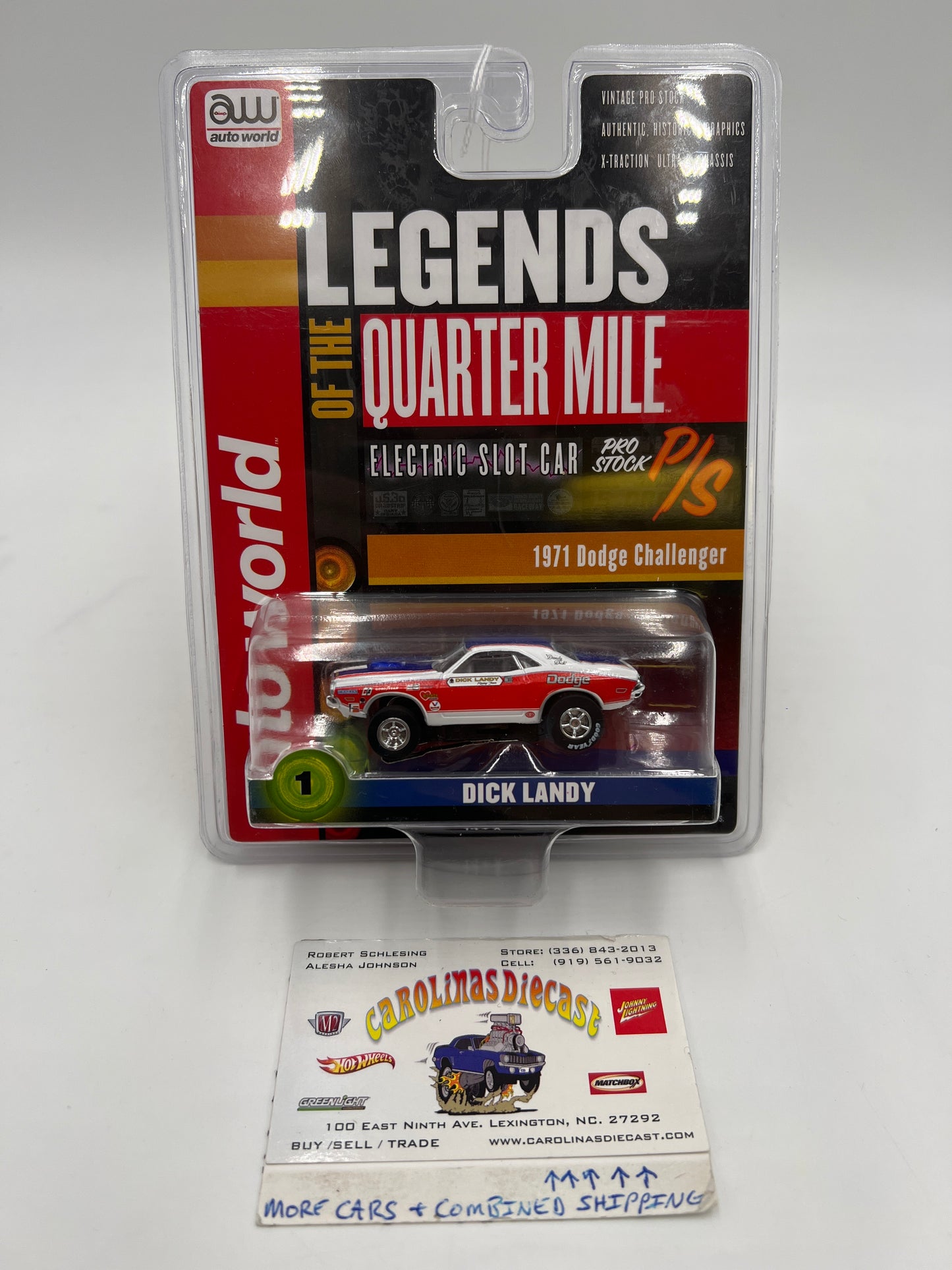 Auto World Legends of the Qtr Mile Dick Landy HO Slot Car 1971 Dodge Challenger