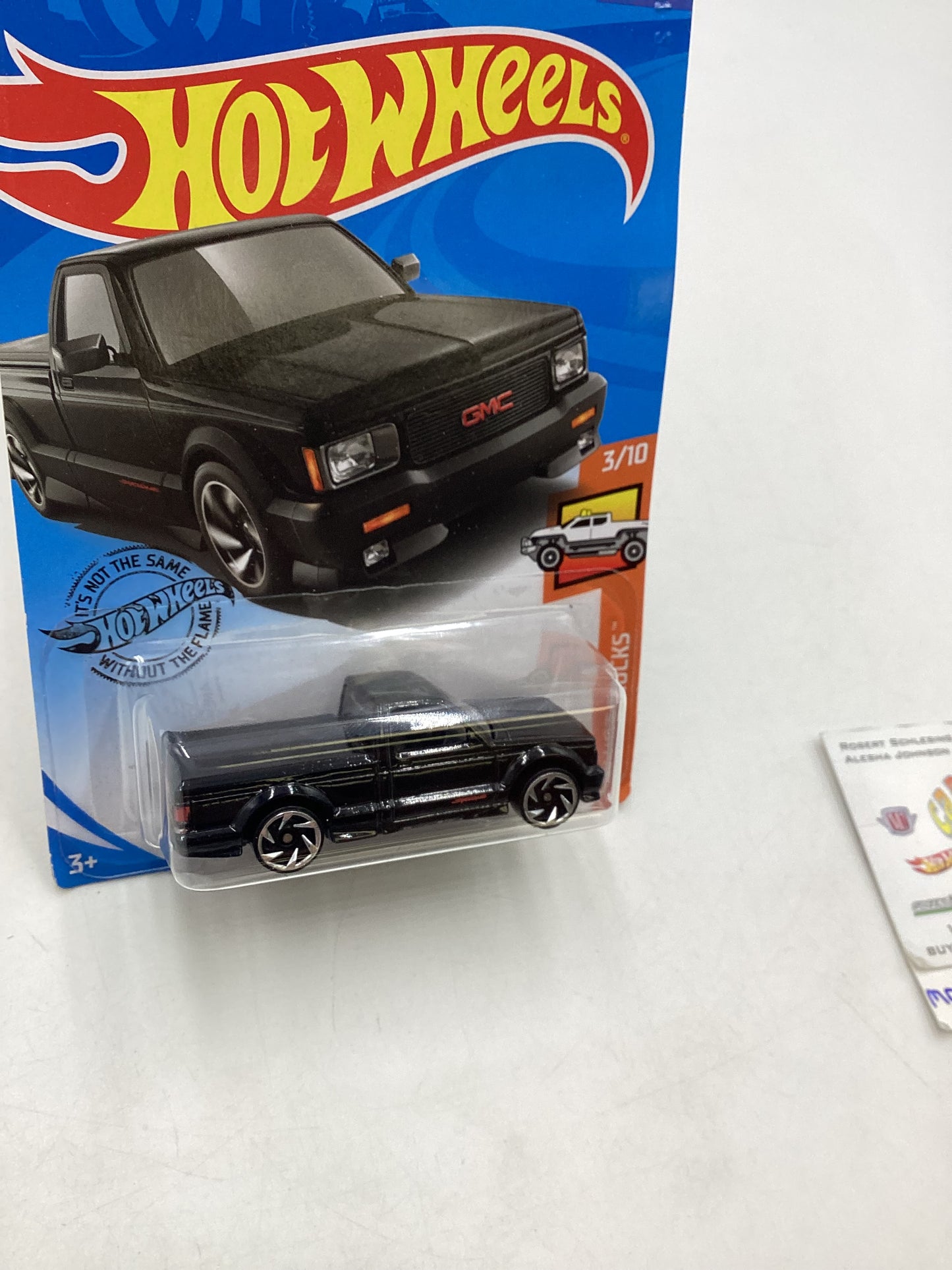 2020 Hot Wheels #150 91 GMC Syclone Black Intl Card 43B