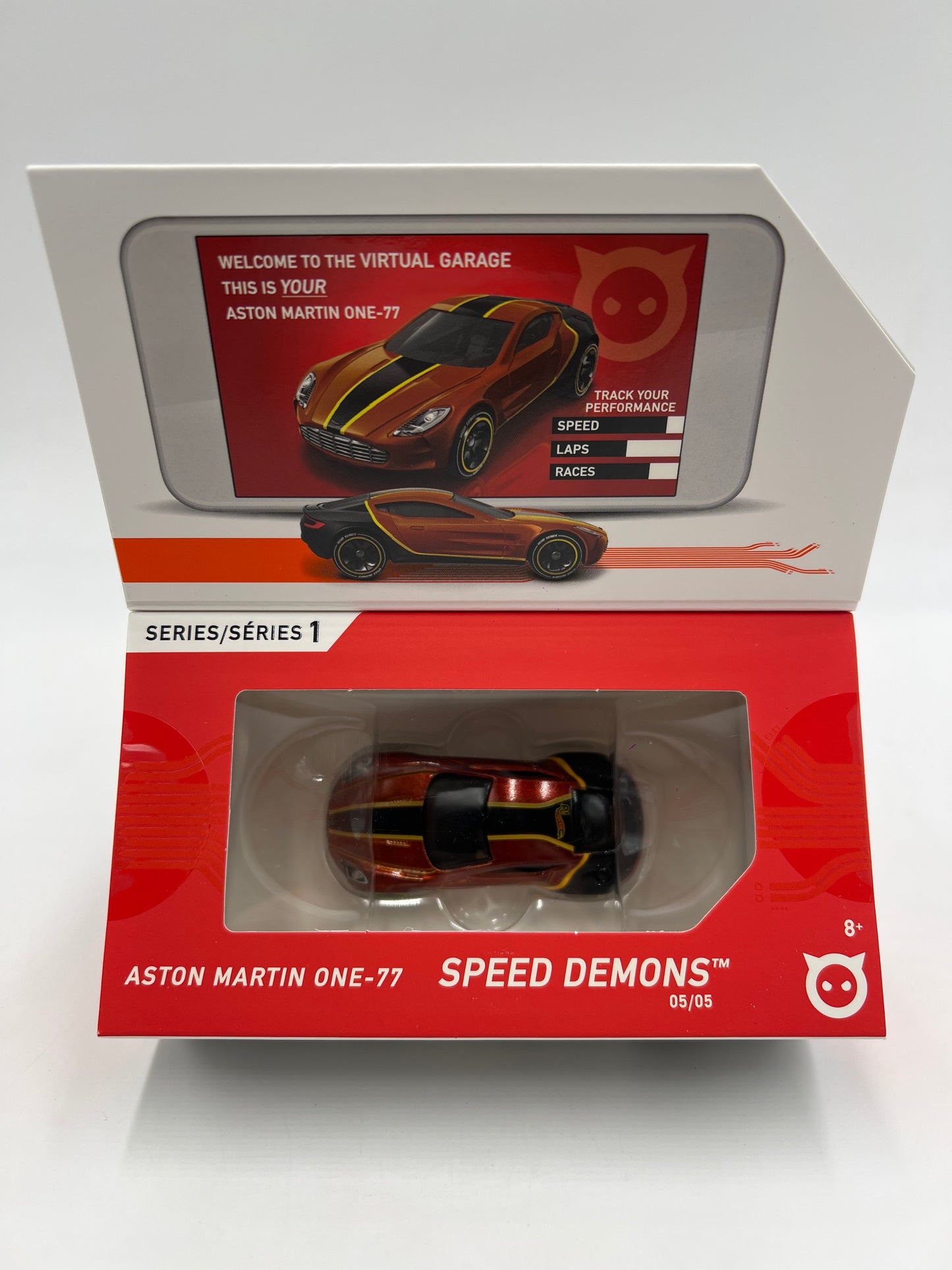 Hot Wheels iD Speed Demons Series 1 #5 Aston Martin One-77 Orange/Black Sealed
