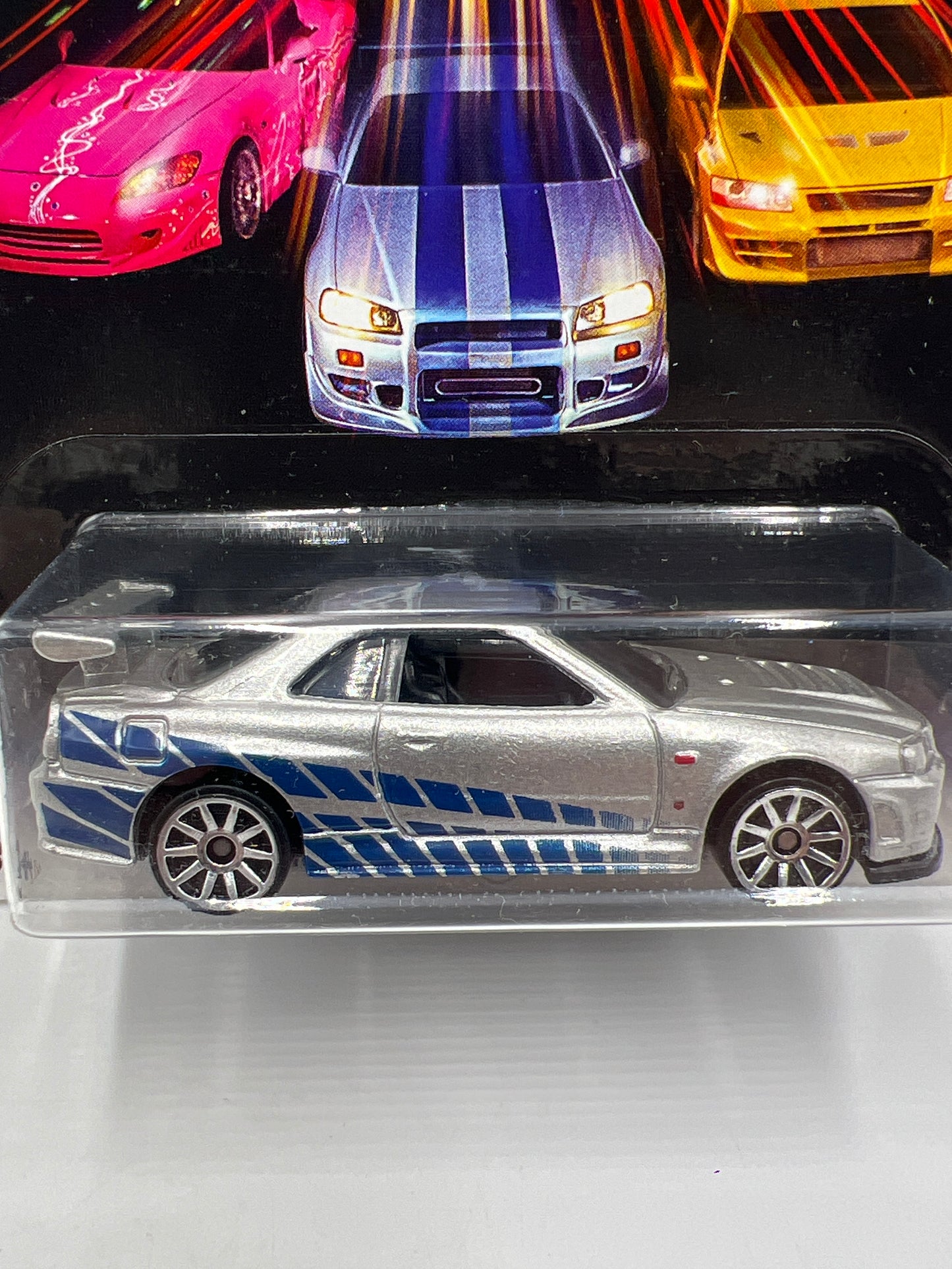 Hot Wheels Fast and Furious #2 Nissan Skyline GT-R R34 Silver W/Protector