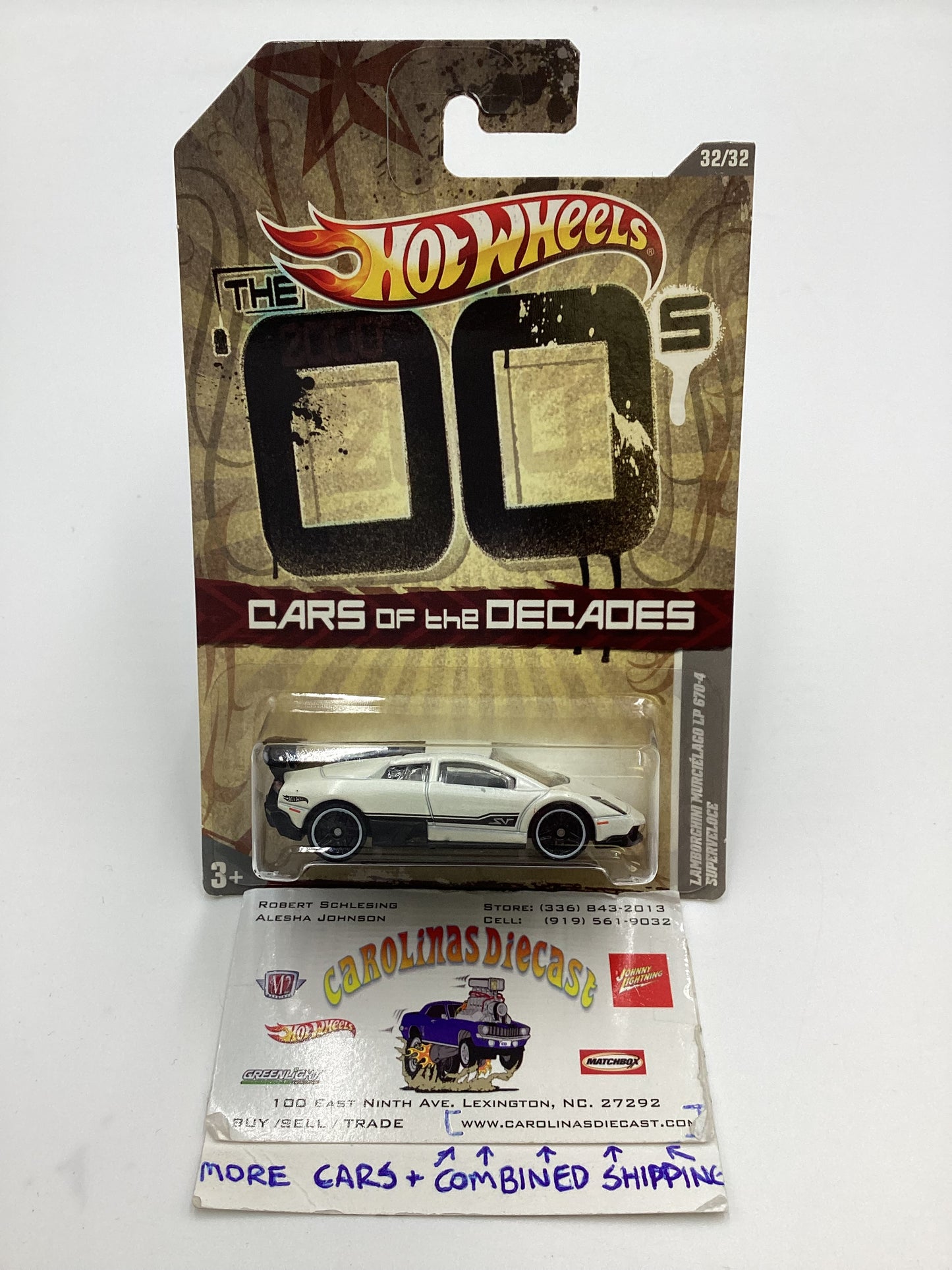 2011 Hot Wheels Cars of the Decades The 00s #32 Lamborghini Murcielago LP 670-4 Superveloce White