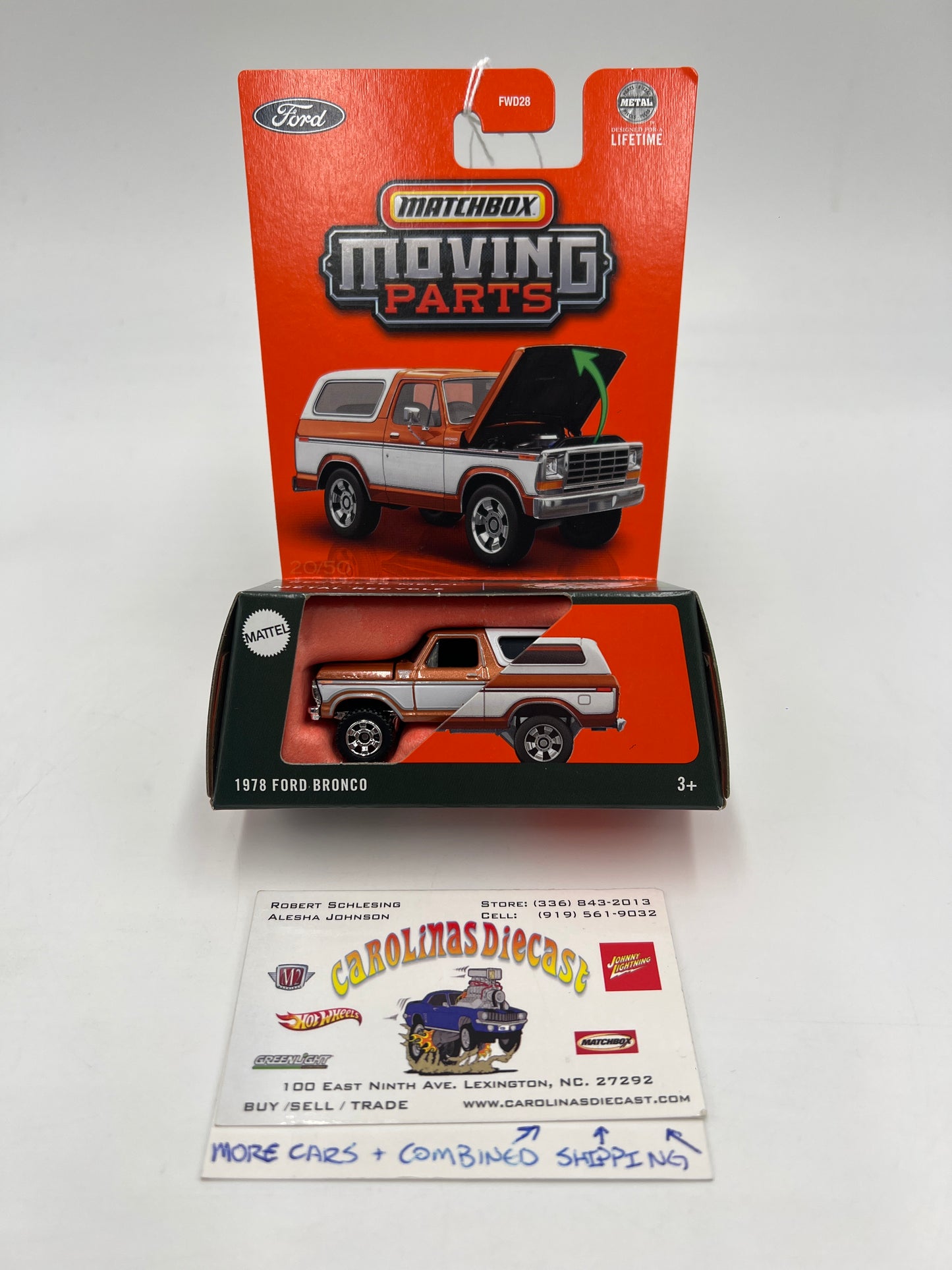 2025 Matchbox Moving Parts #20 1978 Ford Bronco Orange/White 168C