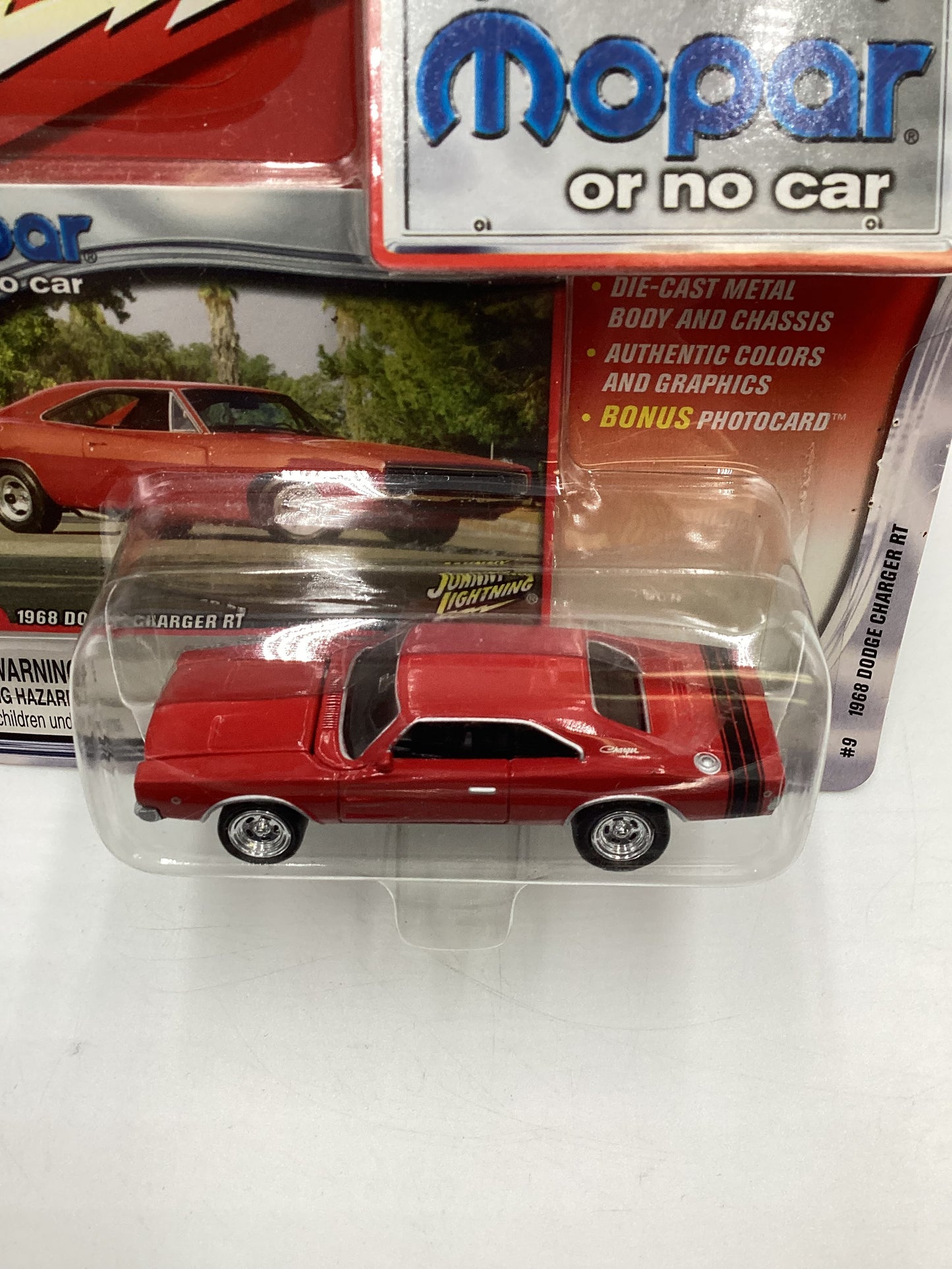 Johnny Lightning Mopar Or No Car #9 1968 Dodge Charger R/T Red 185C