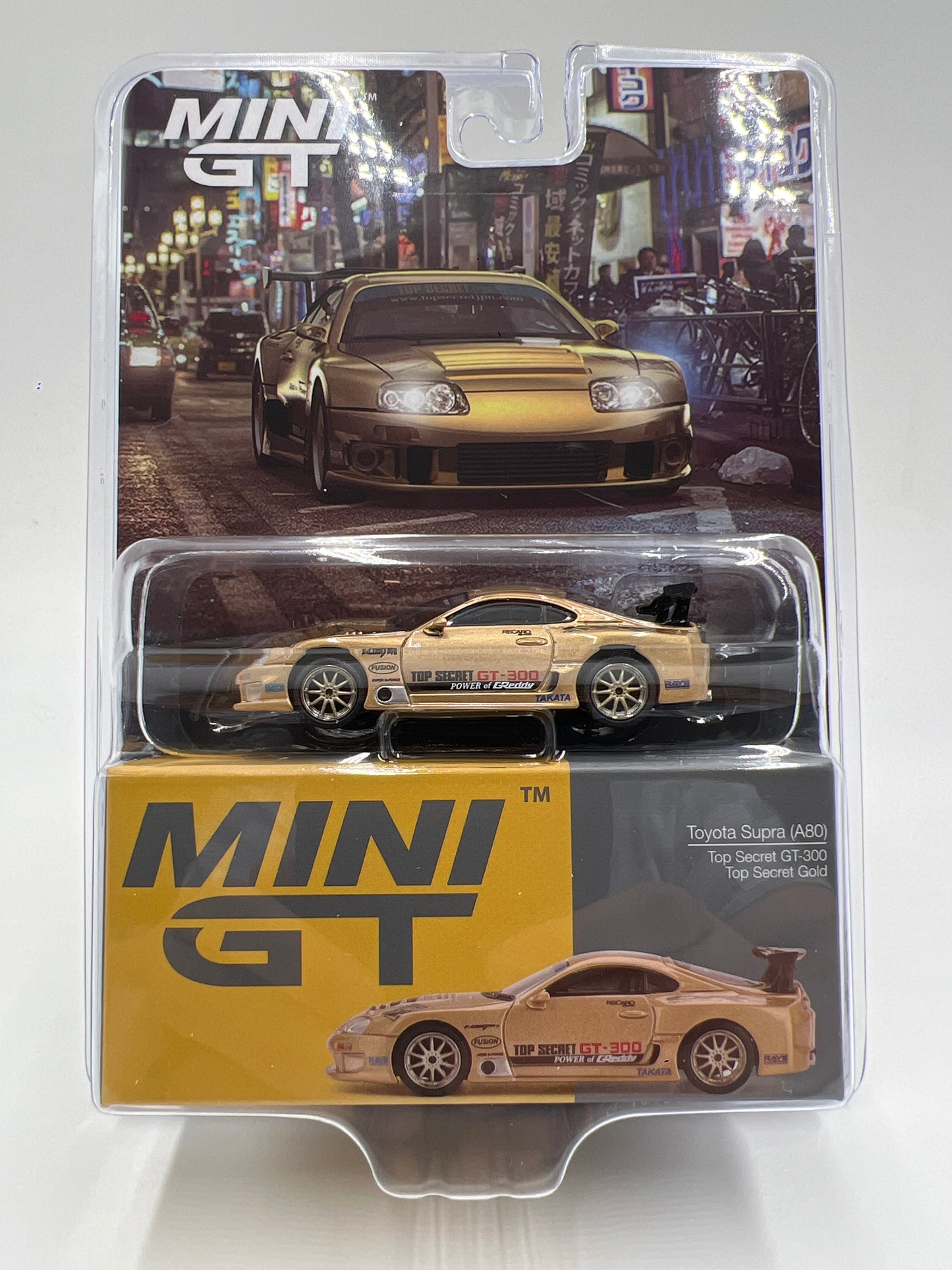 Mini GT #961 Top Secret Toyota Supra A80 GT-300 Gold
