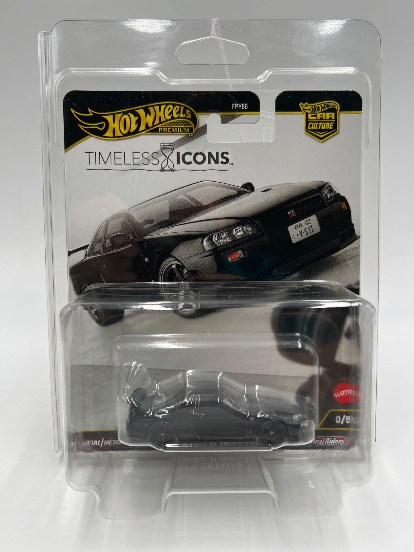 Hot Wheels Premium Car Culture Timeless Icons CHASE #0 Nissan Skyline GT-R V-Spec II BNR34 Black W/Protector