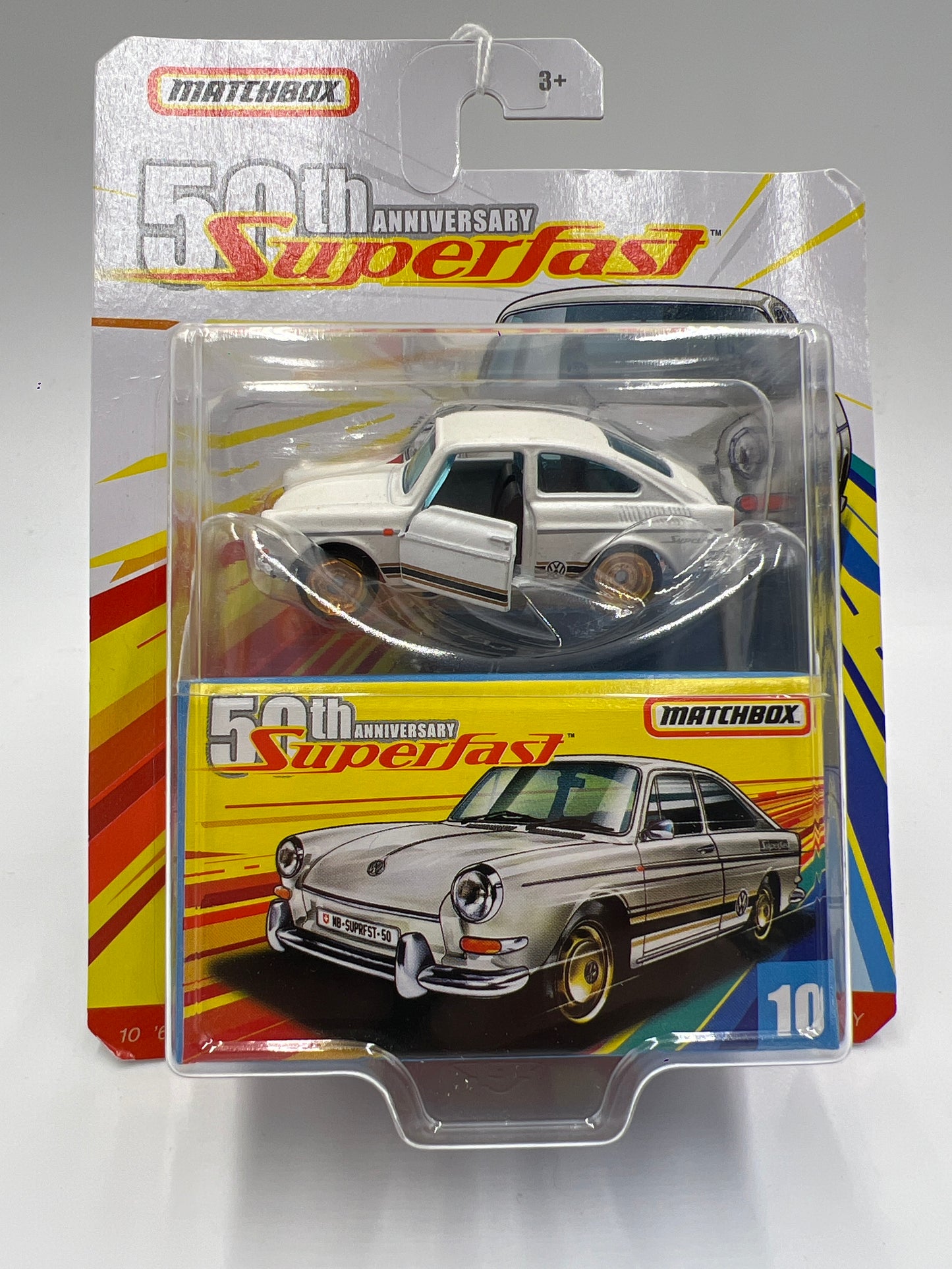 Matchbox 50th Anniversary Superfast #10 65 Volkswagen Type 3 Fastback White 173H