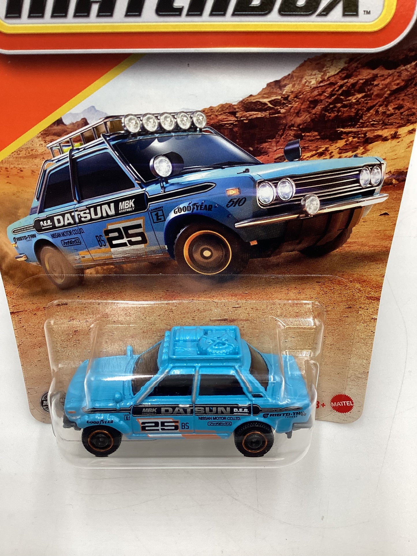 2025 Matchbox #51 70 Datsun 510 Rally Light Blue 213E