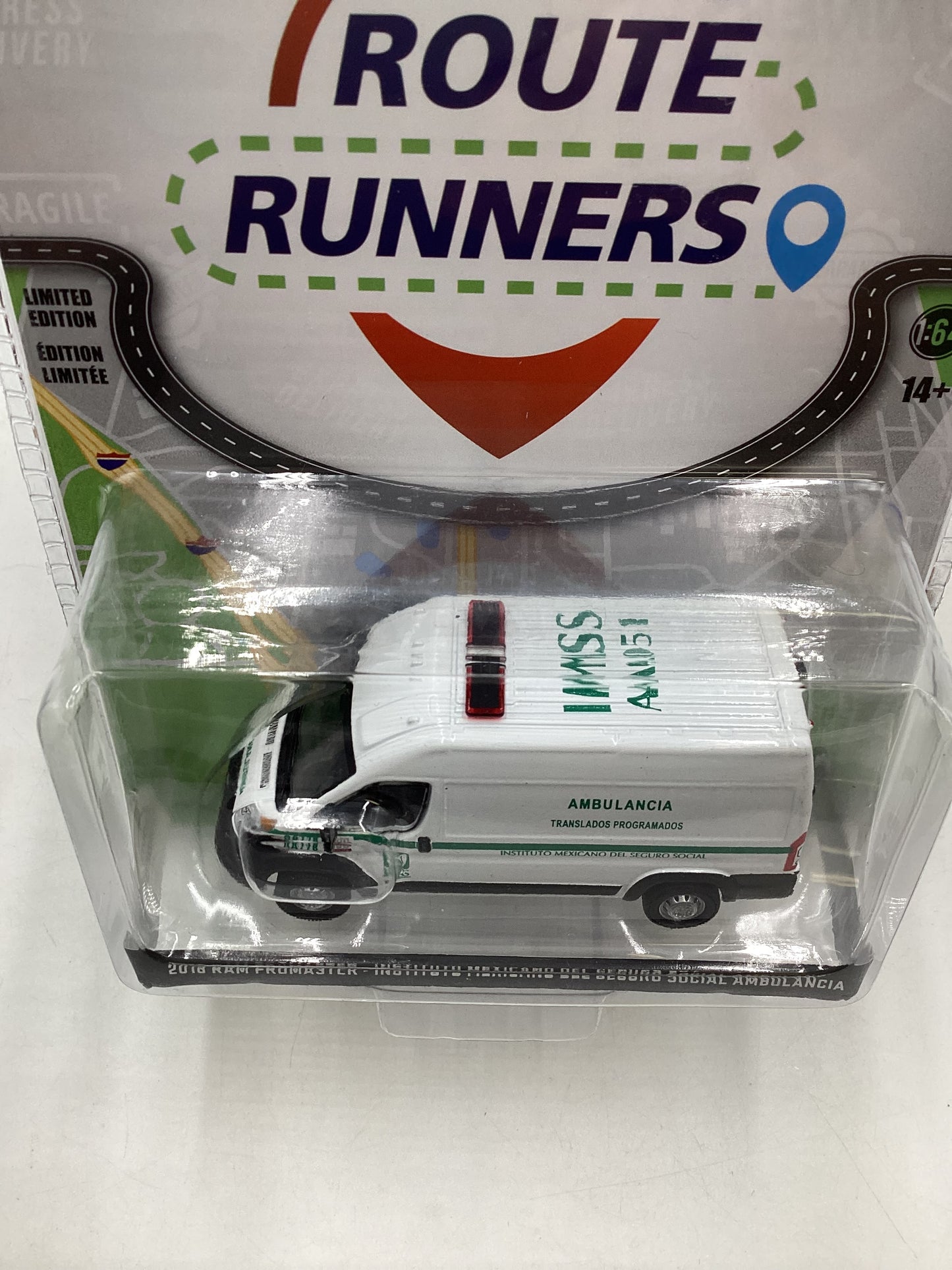 Greenlight Route Runners Series 4 2018 Ram Promaster Instituto Mexicano Del Seguro Social Ambulancia 177D