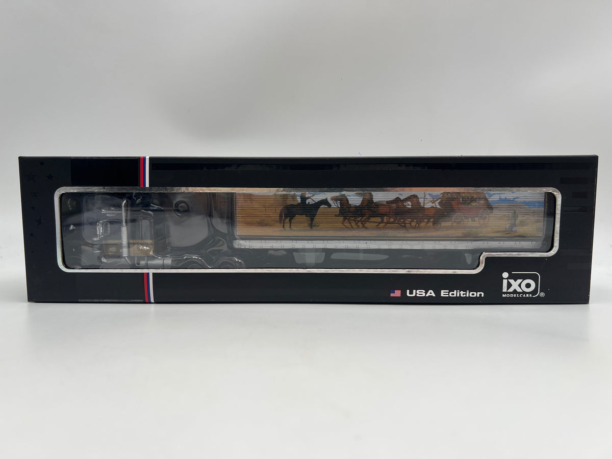 IXO Models 1/64 Scale USA Edition 1976 Kenworth W900 Black W/Trailer