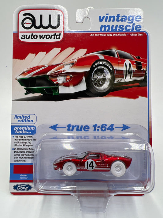 Auto World Ultra Red Chase Vintage Muscle Release 3 Version A 1965 Ford GT40