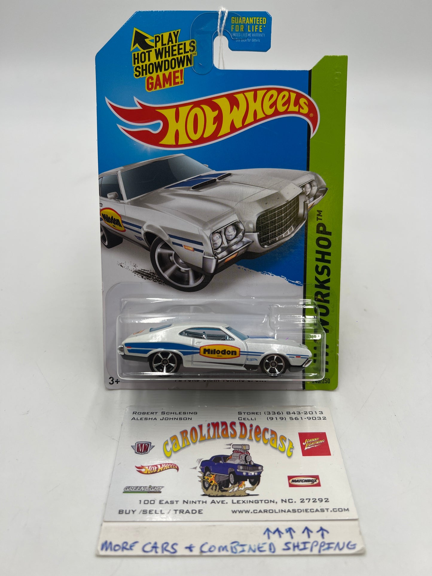 2014 Hot Wheels Workshop #248 72 Ford Gran Torino Sport White 31G