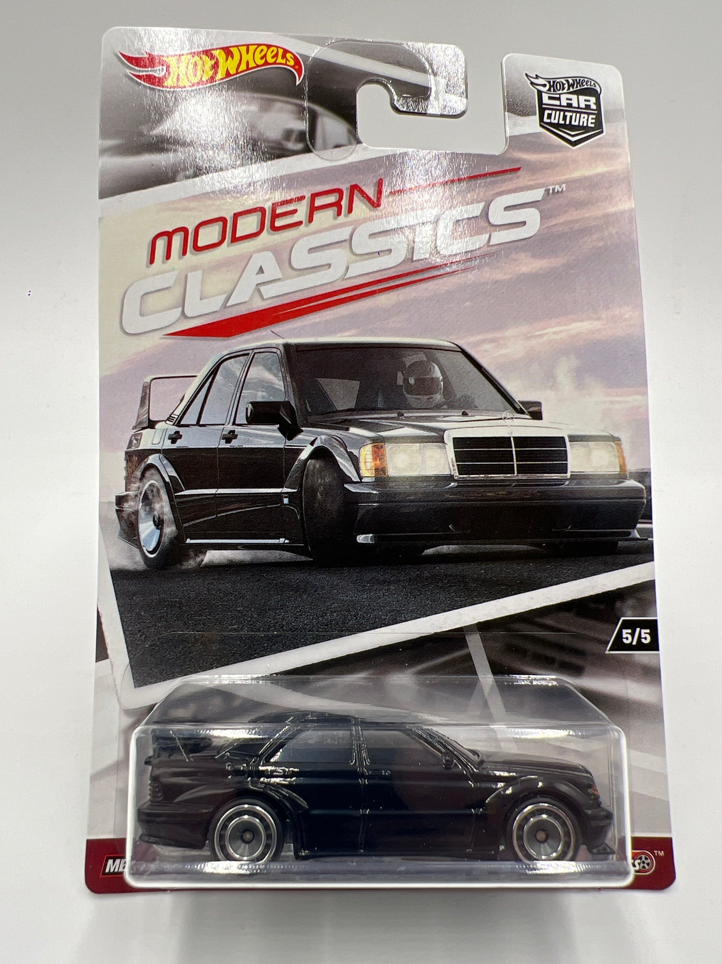 Hot Wheels Premium Car Culture Modern Classics #5 Mercedes-Benz 190E 2.5-16 EVO II Black W/Protector