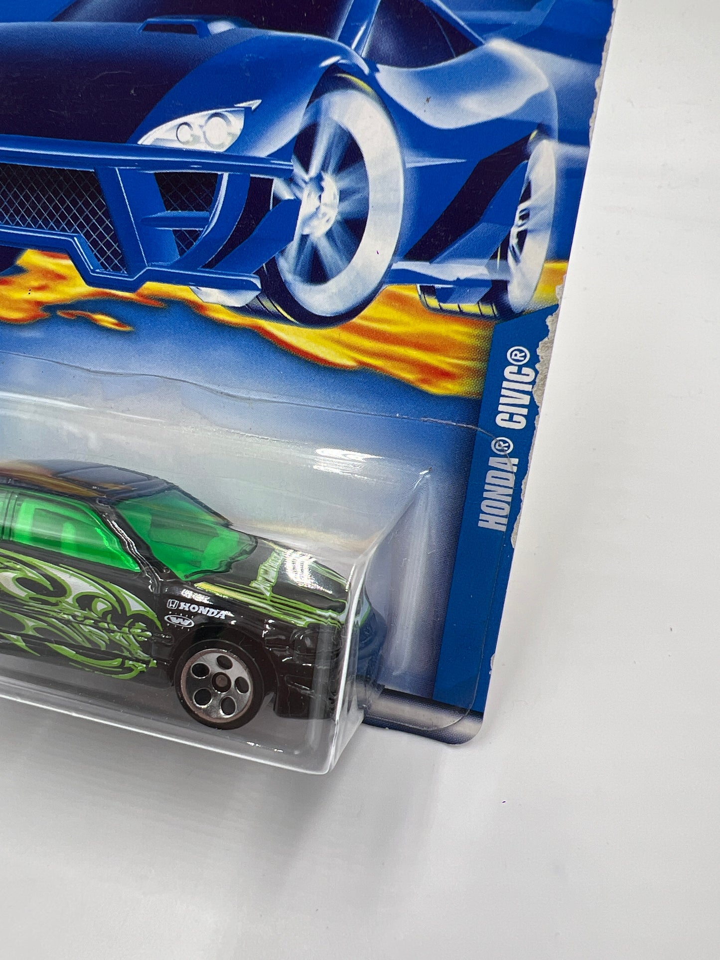 2002 Hot Wheels Collector #115 Honda Civic Black/Green 76A