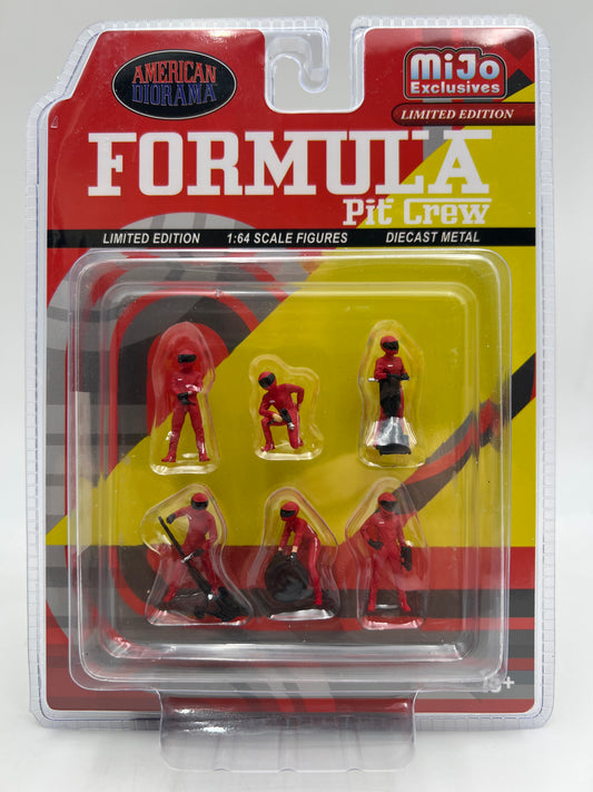 American Diorama MiJo Exclusives 1:64 Formula 1 Pit Crew  Team Red