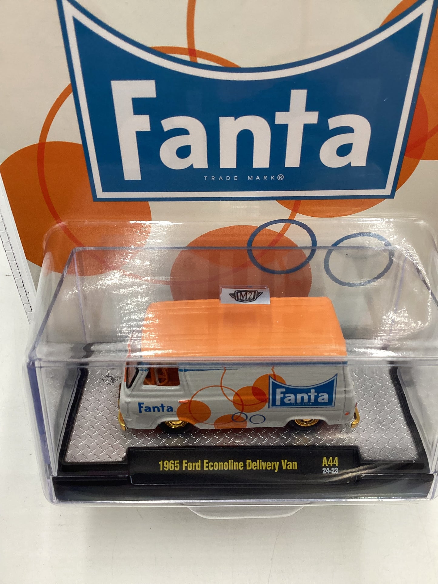 2024 M2 Machines Fanta Chase 1965 Ford Econoline Delivery Van A44