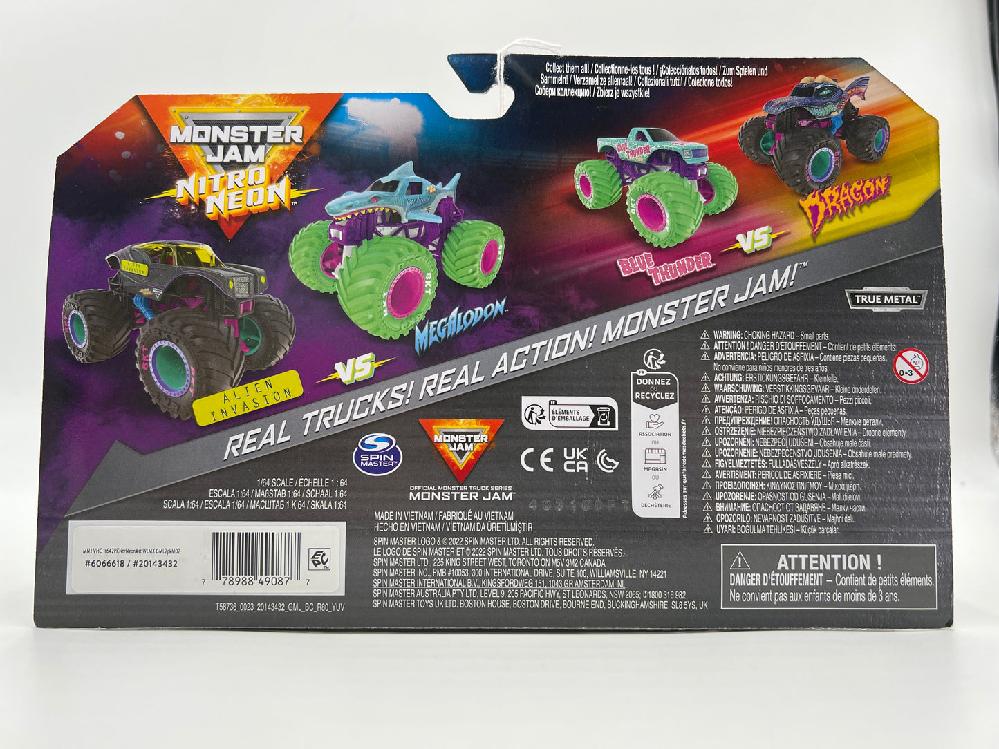 Monster Jam Nitro Neon Series 2 Walmart Exclusive Alien Invasion Vs Megalodon