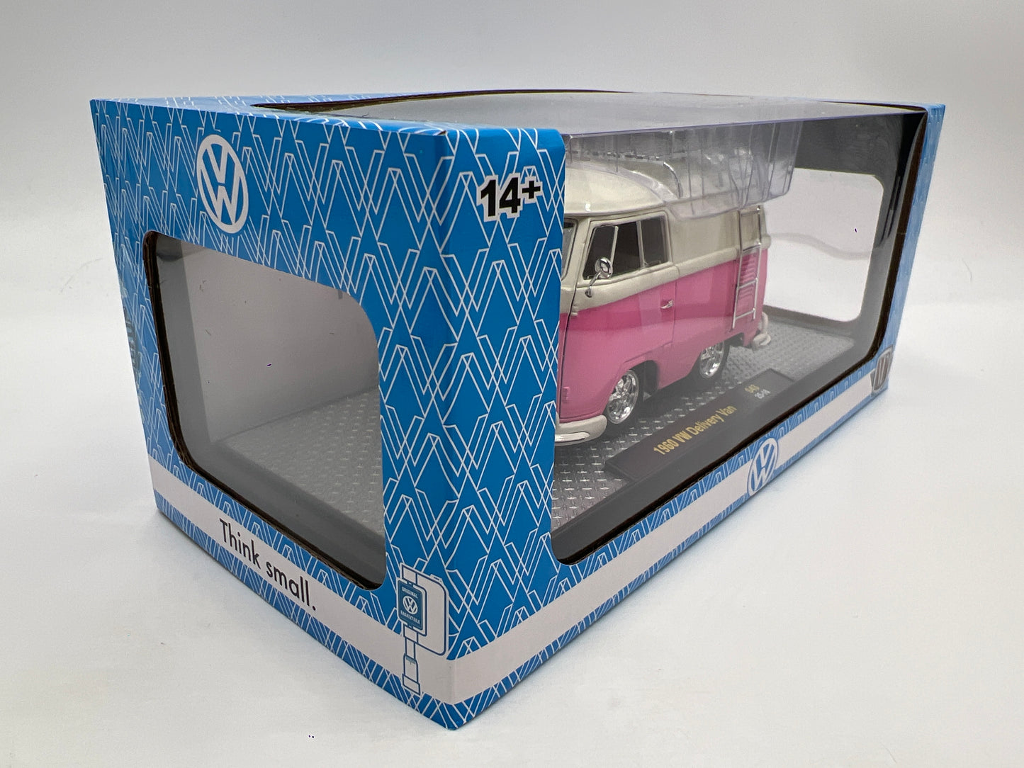 M2 Machines 1/24 1960 VW Delivery Van Pink/White S43