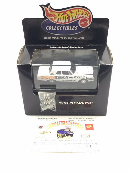 Hot Wheels Black Box 100% 1963 Plymouth Melrose Missle
