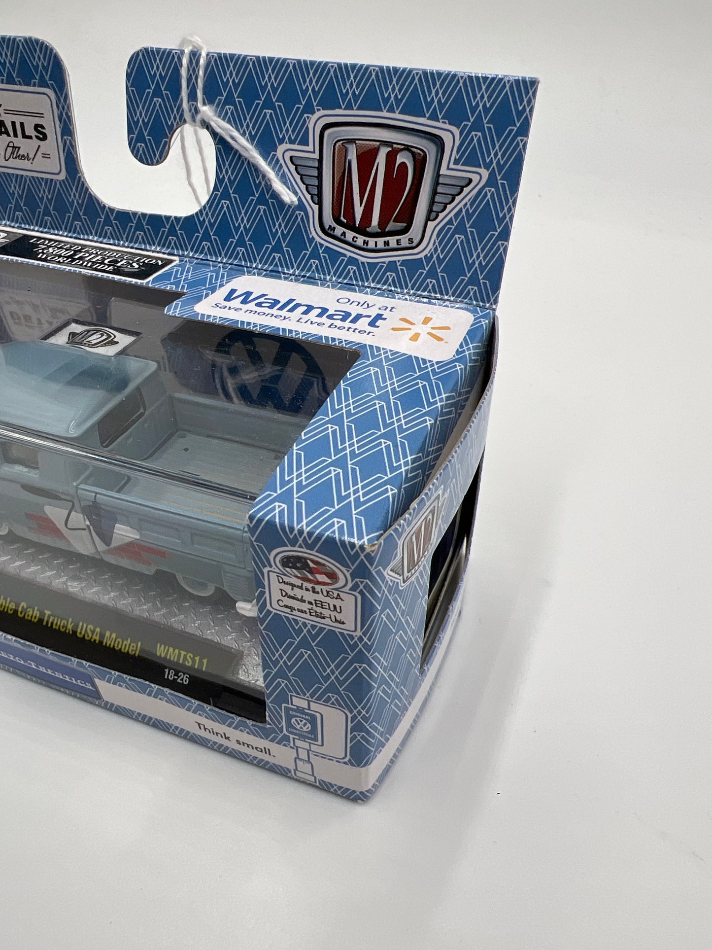 M2 Machines Walmart Exclusive Auto-Thentics 1959 VW Double Cab Truck USA Model Light Blue WMTS11