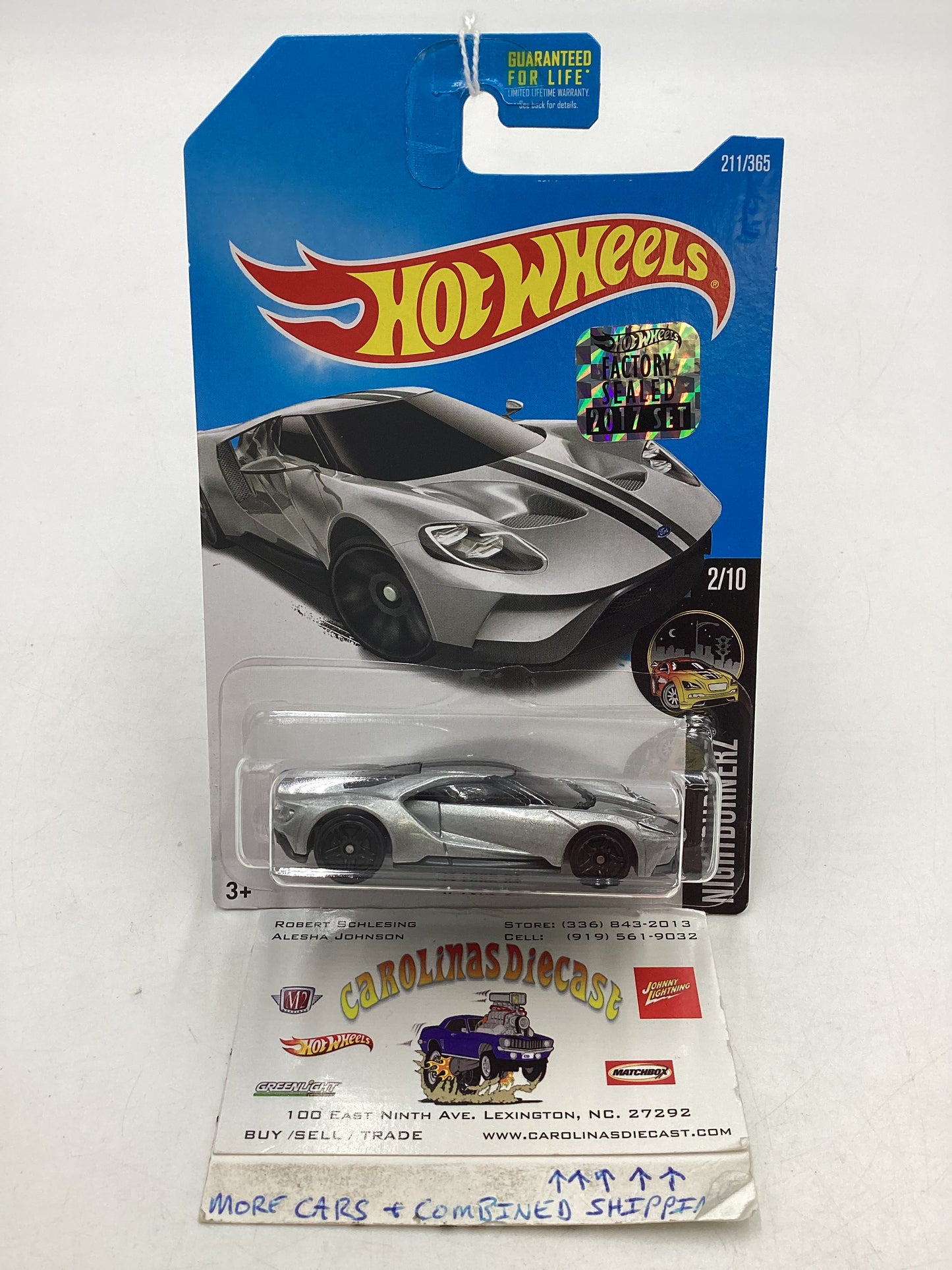 2017 Hot Wheels Factory Sealed #211 17 Ford GT Silver 26F