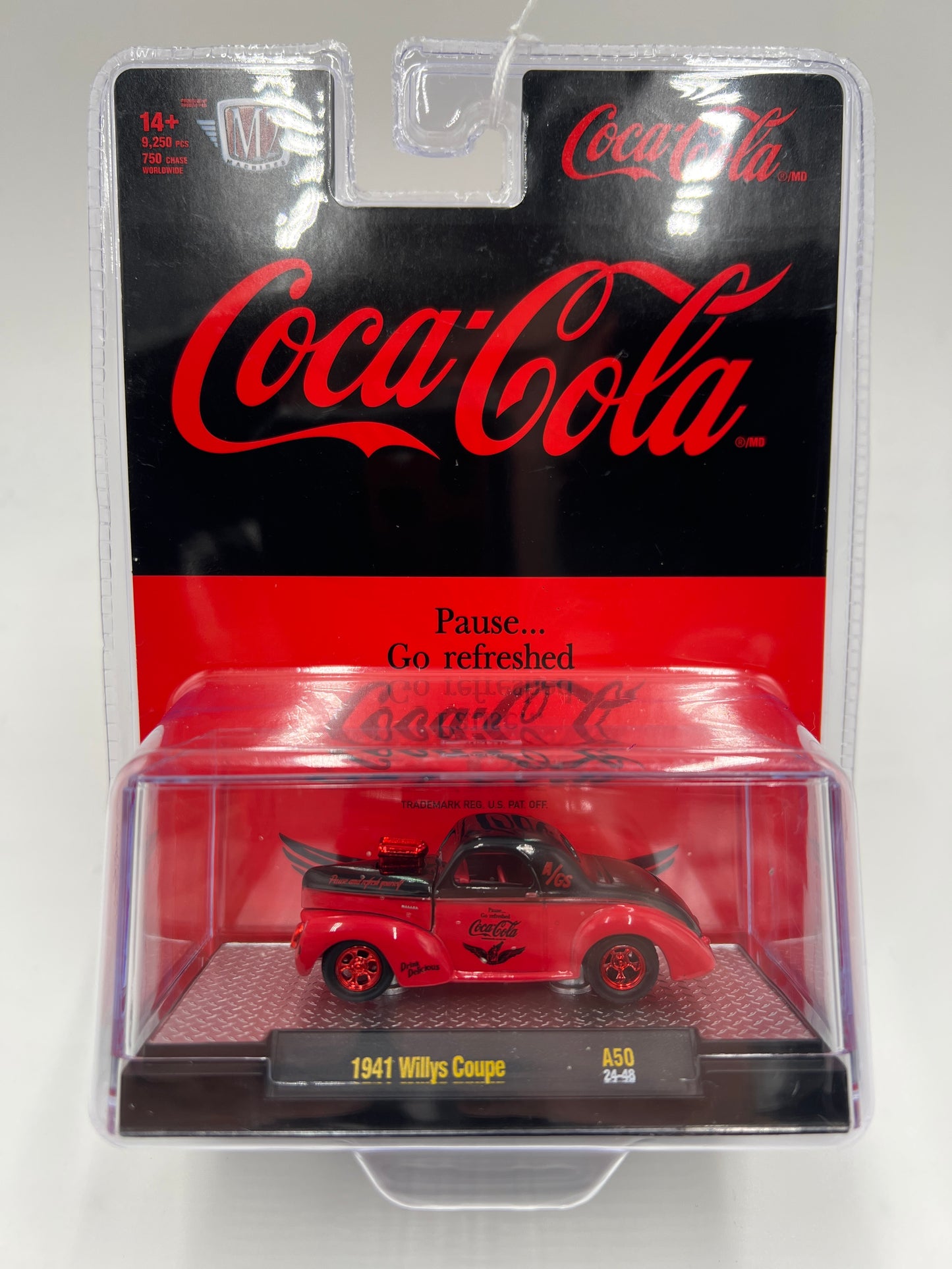 M2 Machines Coca Cola CHASE 1941 Willys Coupe Red/Black A50