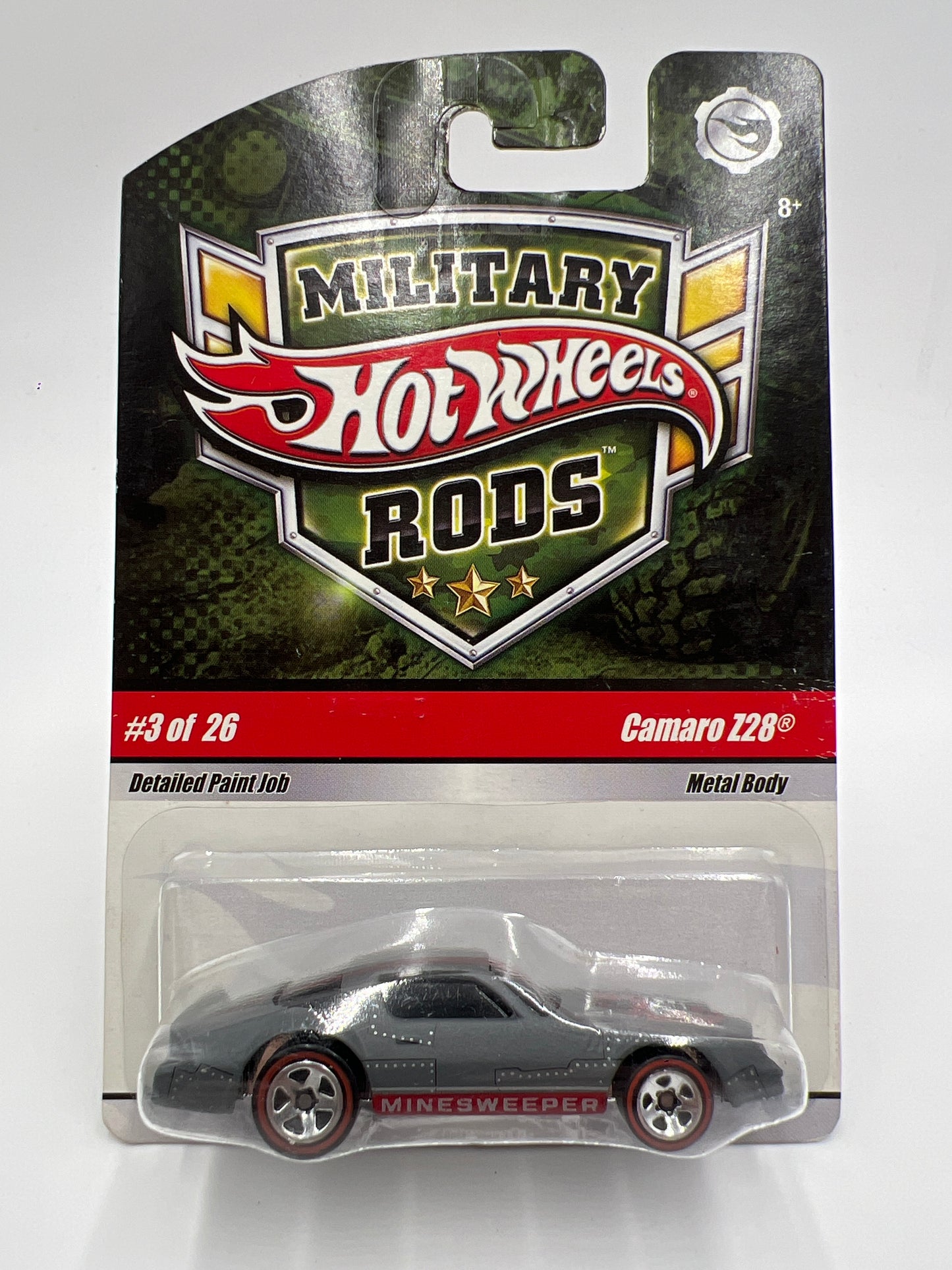Hot Wheels Military Rods #3 Camaro Z28 Gray W/Protector