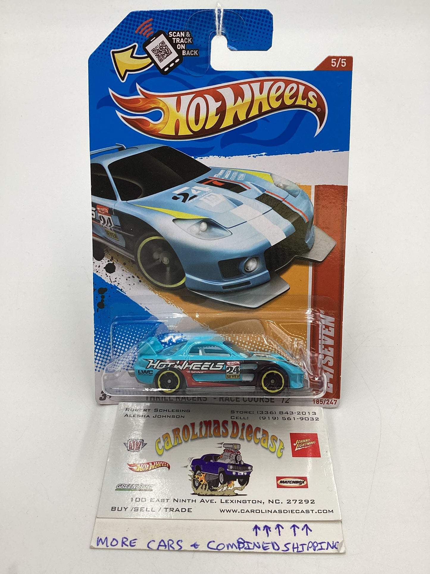 2012 Hot Wheels Thrill Racers Race Course #185 24/Seven Light Blue 68B