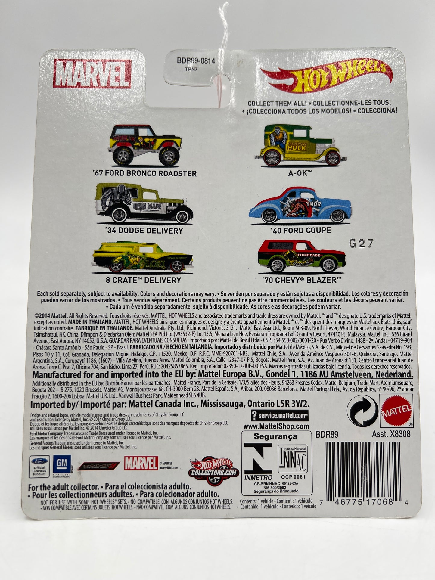 Hot Wheels Pop Culture Marvel Daredevil 67 Ford Bronco Roadster 272D