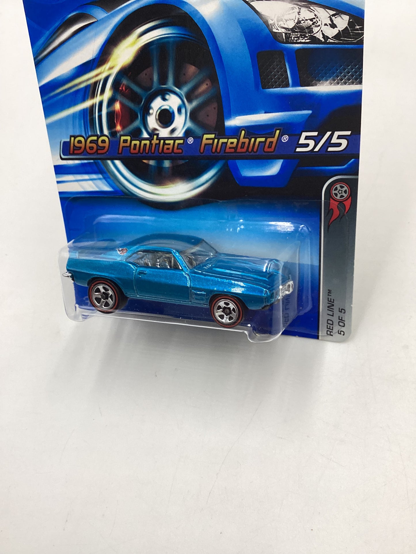 2006 Hot wheels #100 1969 Pontiac Firebird redline Blue 37D