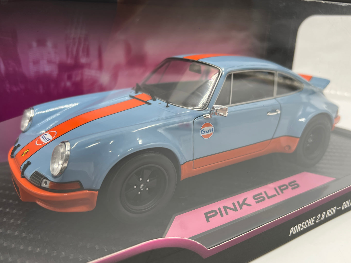 Jada 1:18 Scale Pink Slips Porsche 911 2.8 RSR Gulf 1 Blue/Orange