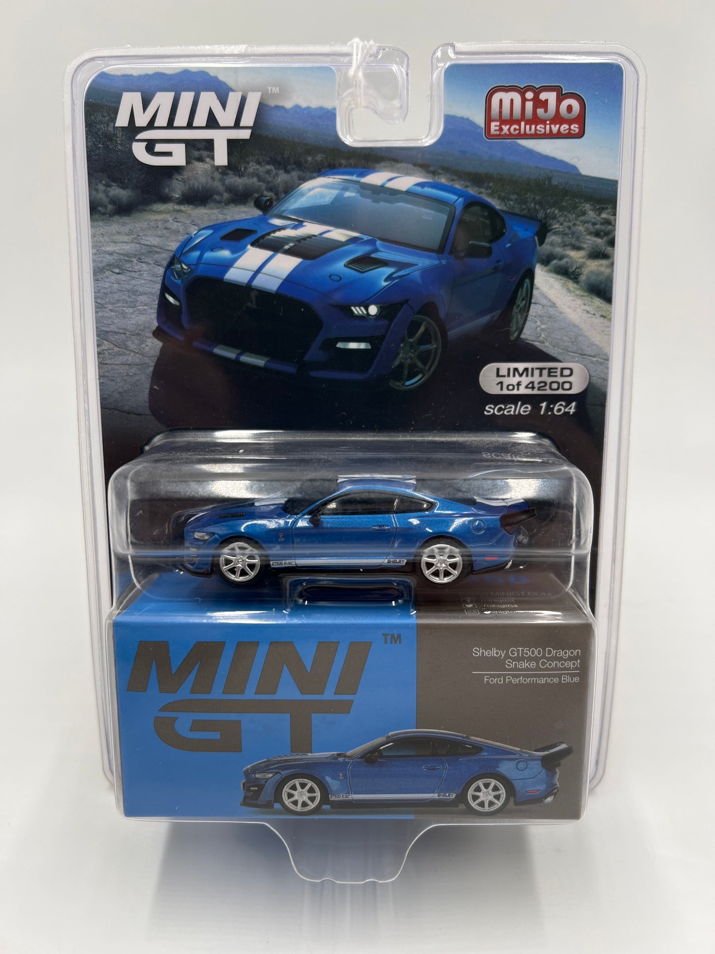 Mini GT Mijo Exclusives #568 Shelby GT500 Dragon Snake Concept Blue