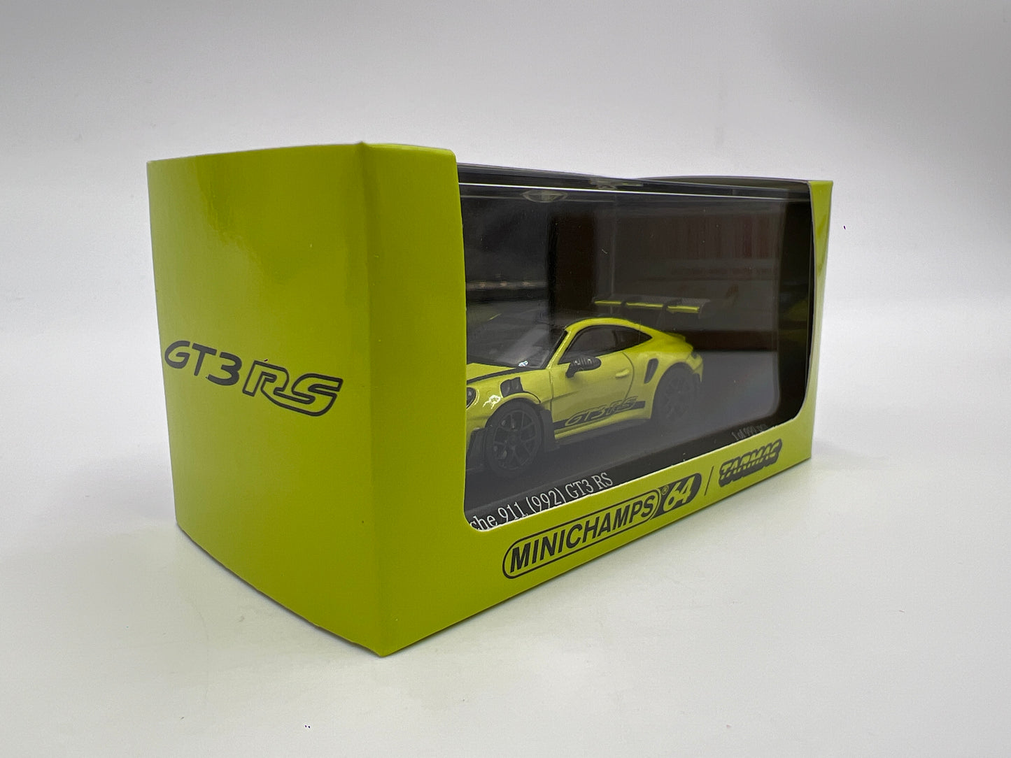 Minichamps 64 x Tarmac Works 1/999 Porsche 911 992 GT3 RS Acid Green