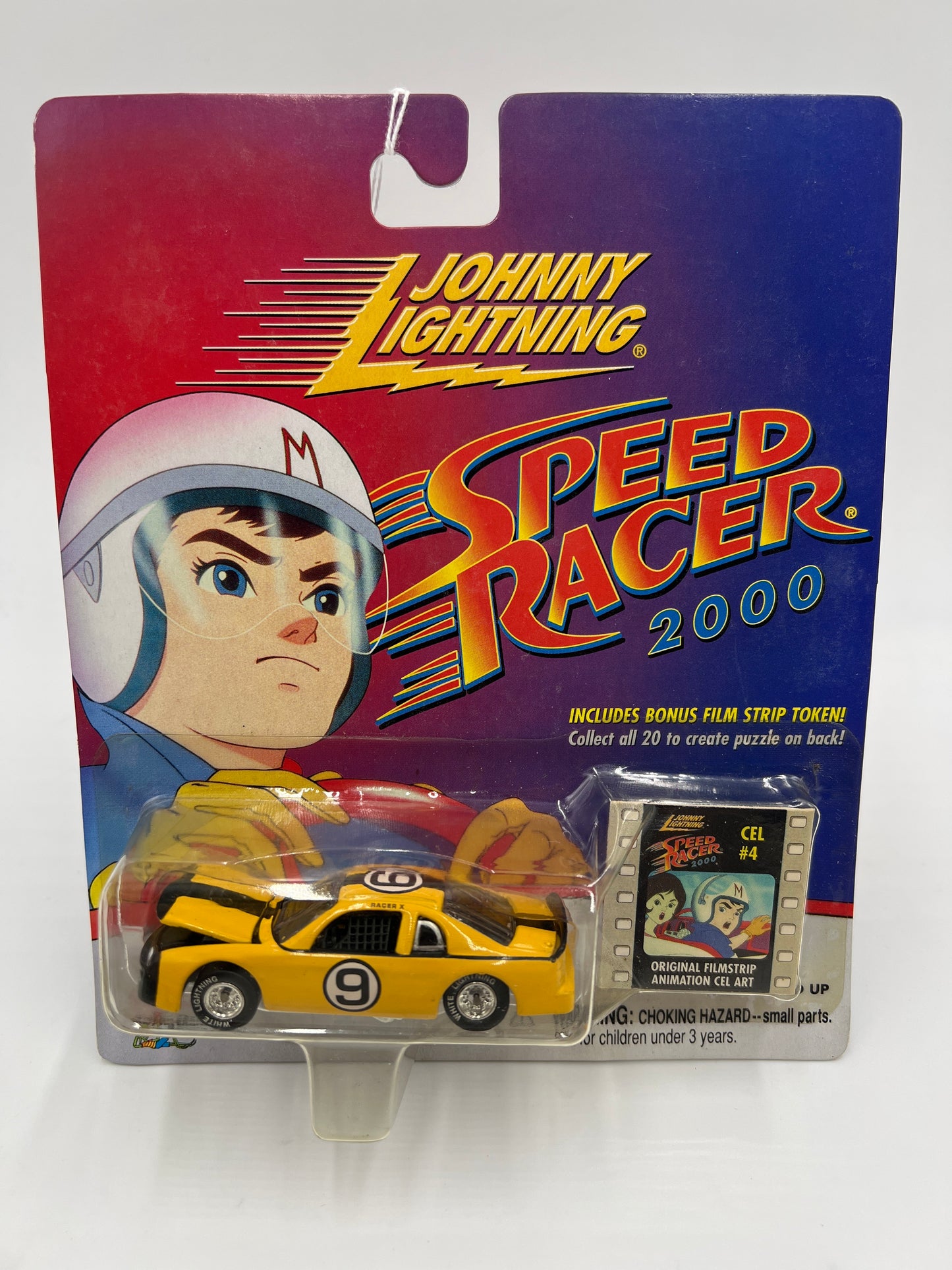 Johnny Lightning White Lightning Chase Speed Racer 2000 CEL #4 Racer X Stock Car Yellow