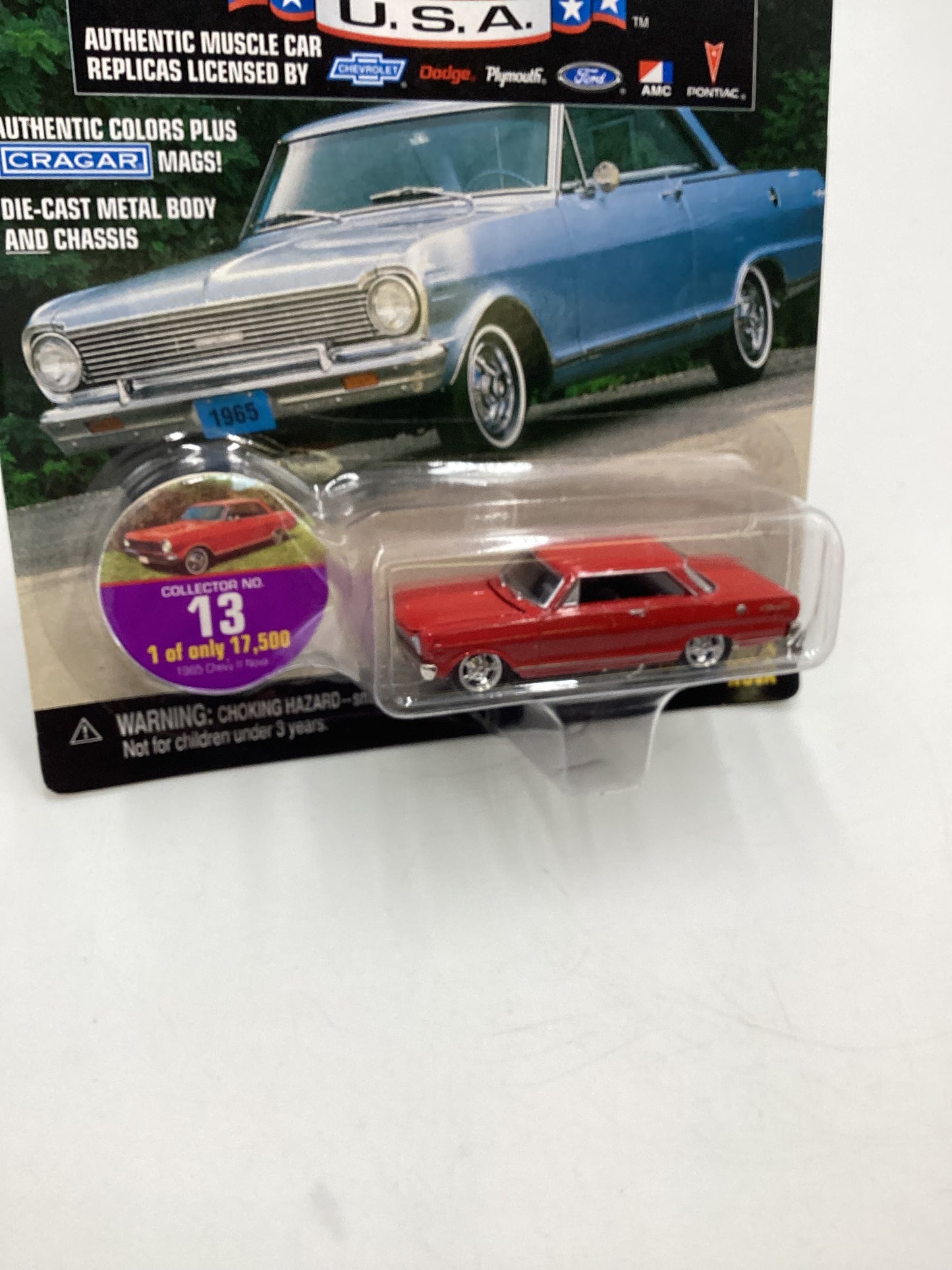 Johnny Lightning Muscle Cars USA 1965 Chevy II Nova Red 186F