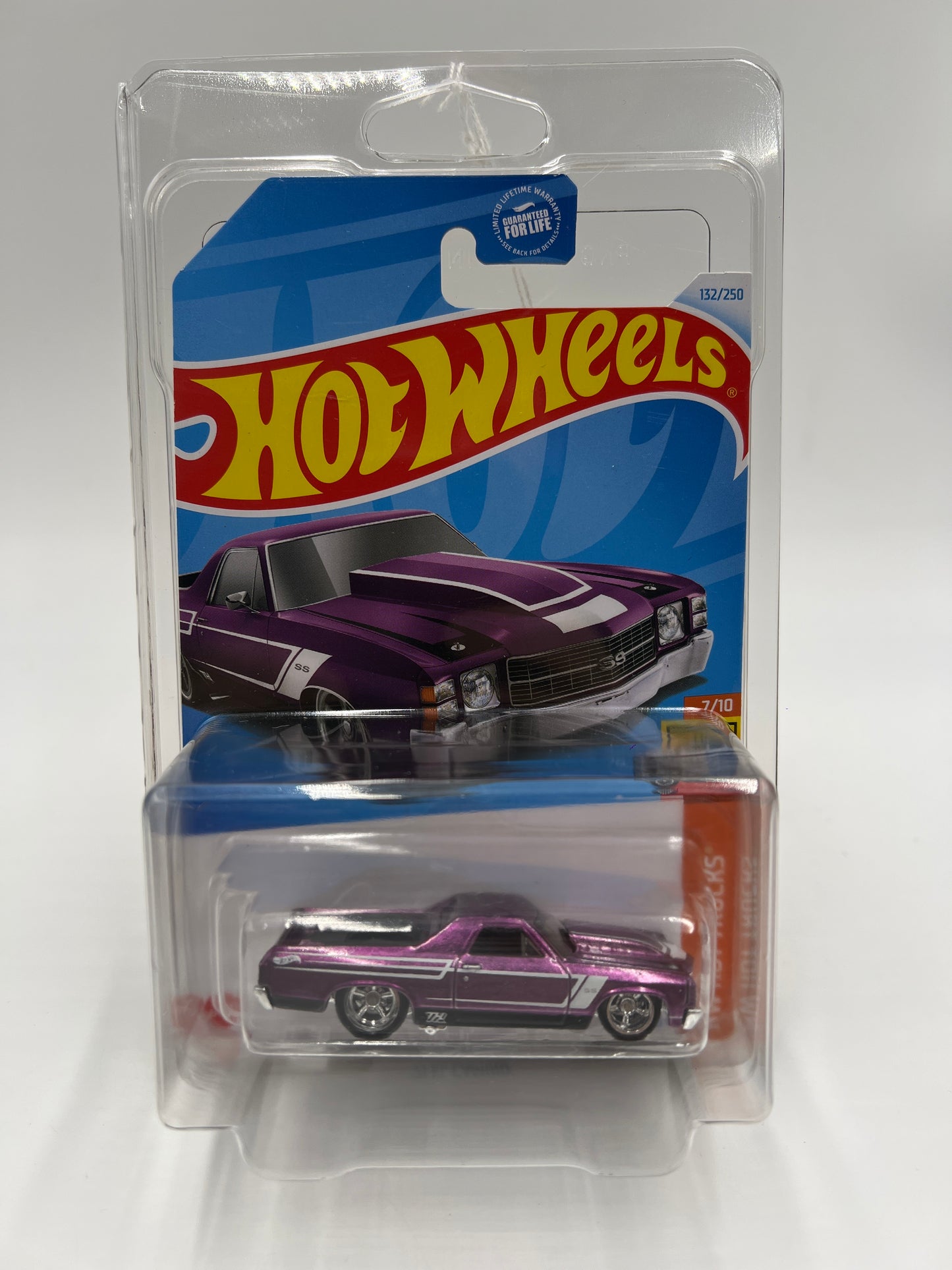 2024 Hot Wheels F Case Super Treasure Hunt #132 72 El Camino Purple W/Protector Small Crack In Blister
