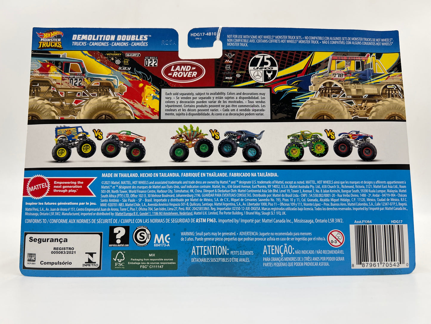 Hot Wheels Monster Trucks Demolition Doubles Land Rover Defender Vs Mercedes-Benz Unimog 136D