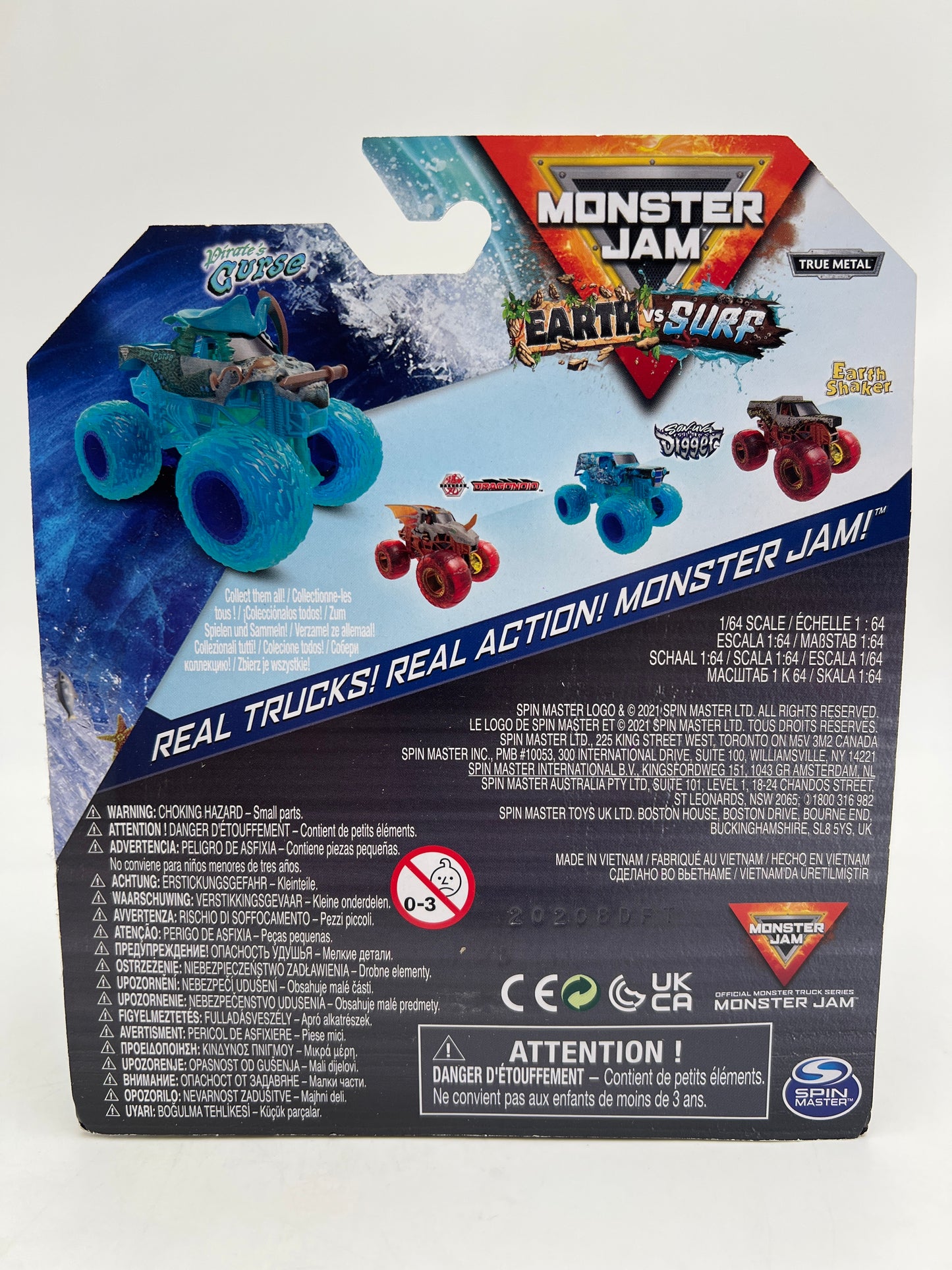 Monster Jam Walmart Exclusive Series 1 Earth vs Surf Pirates Curse