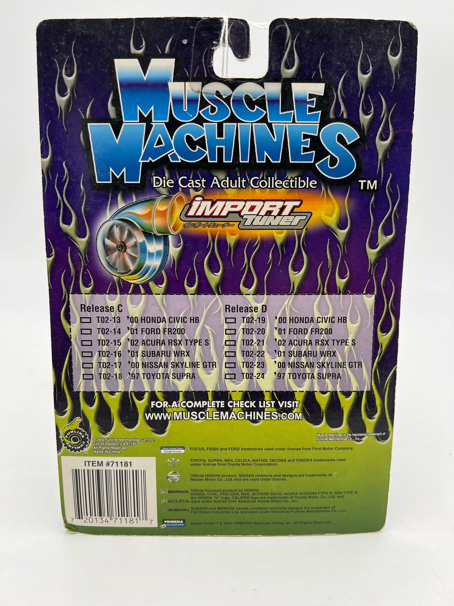 Muscle Machines Import Tuner 02 Acura RSX Type S Orange T02-15 220F