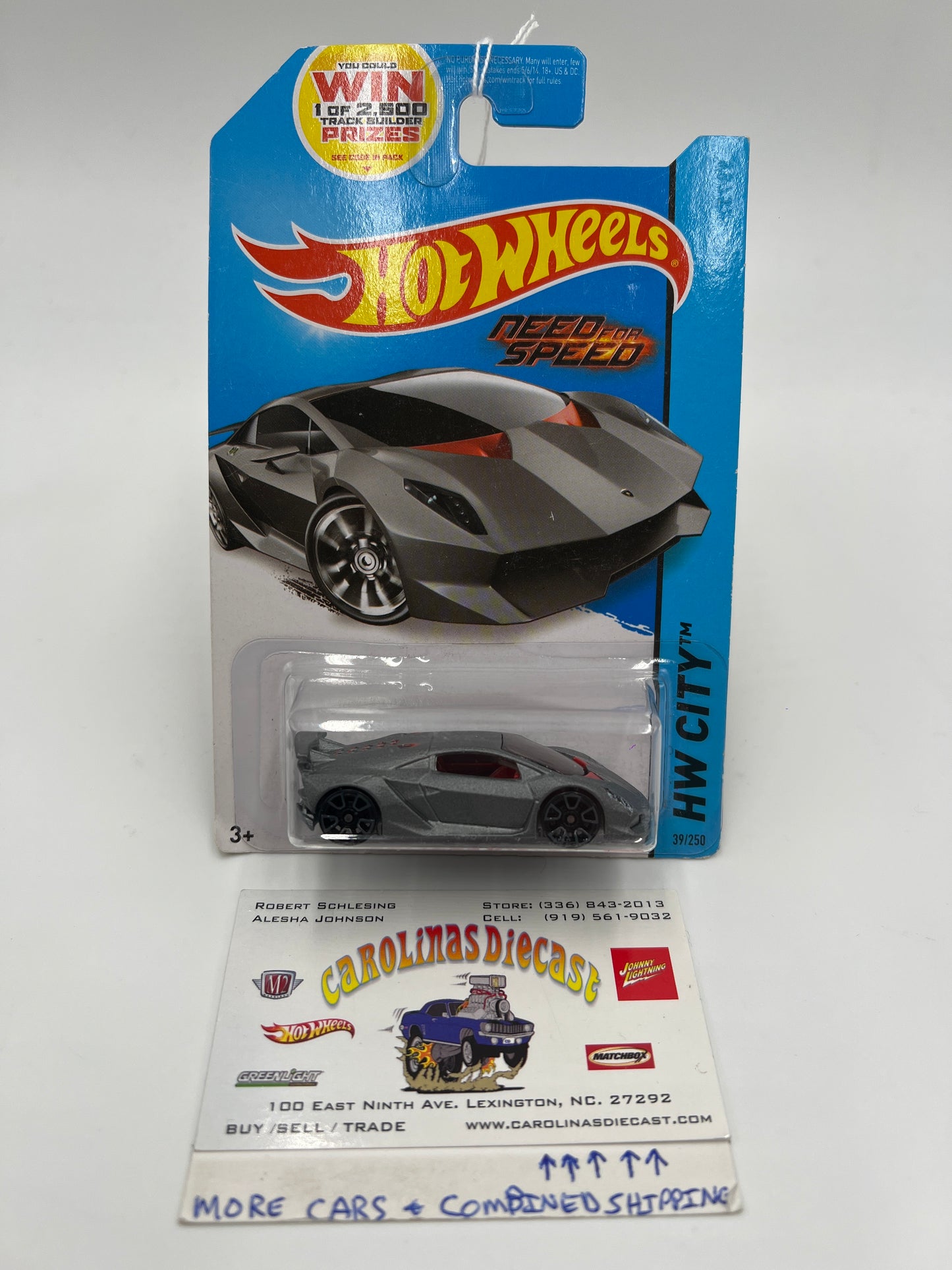 2014 Hot Wheels City #39 Need For Speed Lamborghini Sesto Elemento Gray 102C