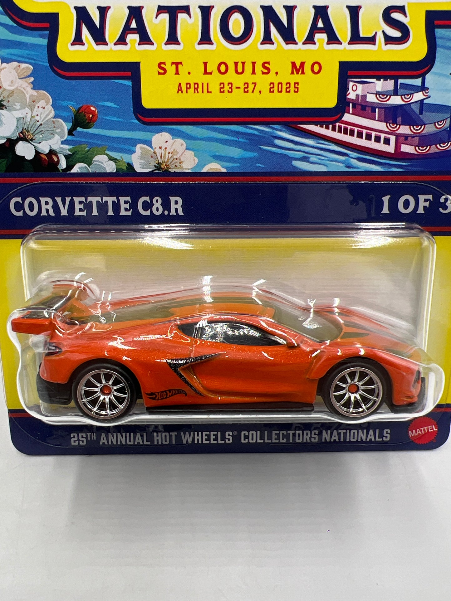 2025 Hot Wheels 25th Annual Collectors Nationals 1262/6200 Corvette C8.R Orange W/Protector