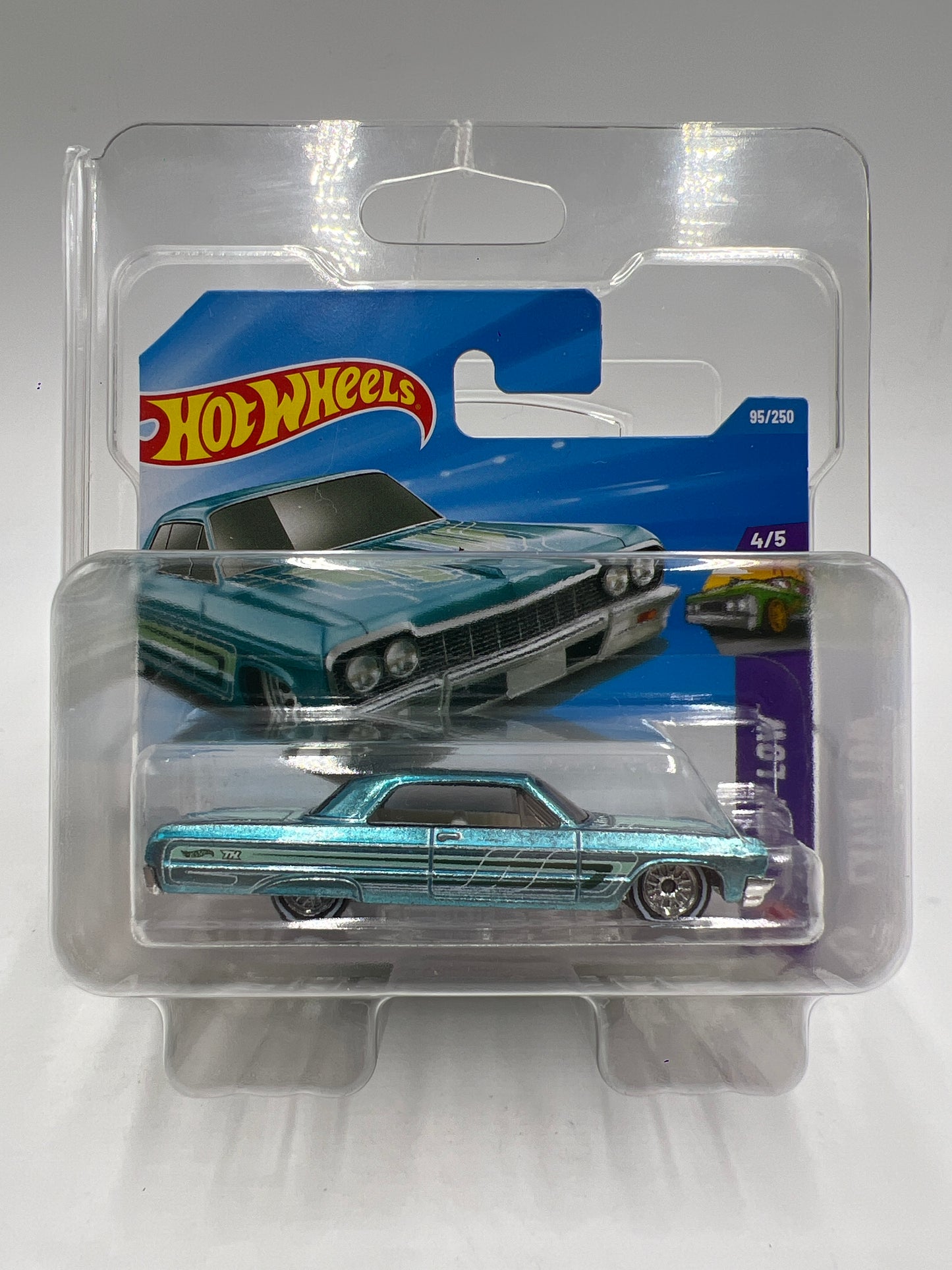 2026 Hot Wheels Short Card Super Treasure Hunt #95 64 Impala Light Blue W/Protector