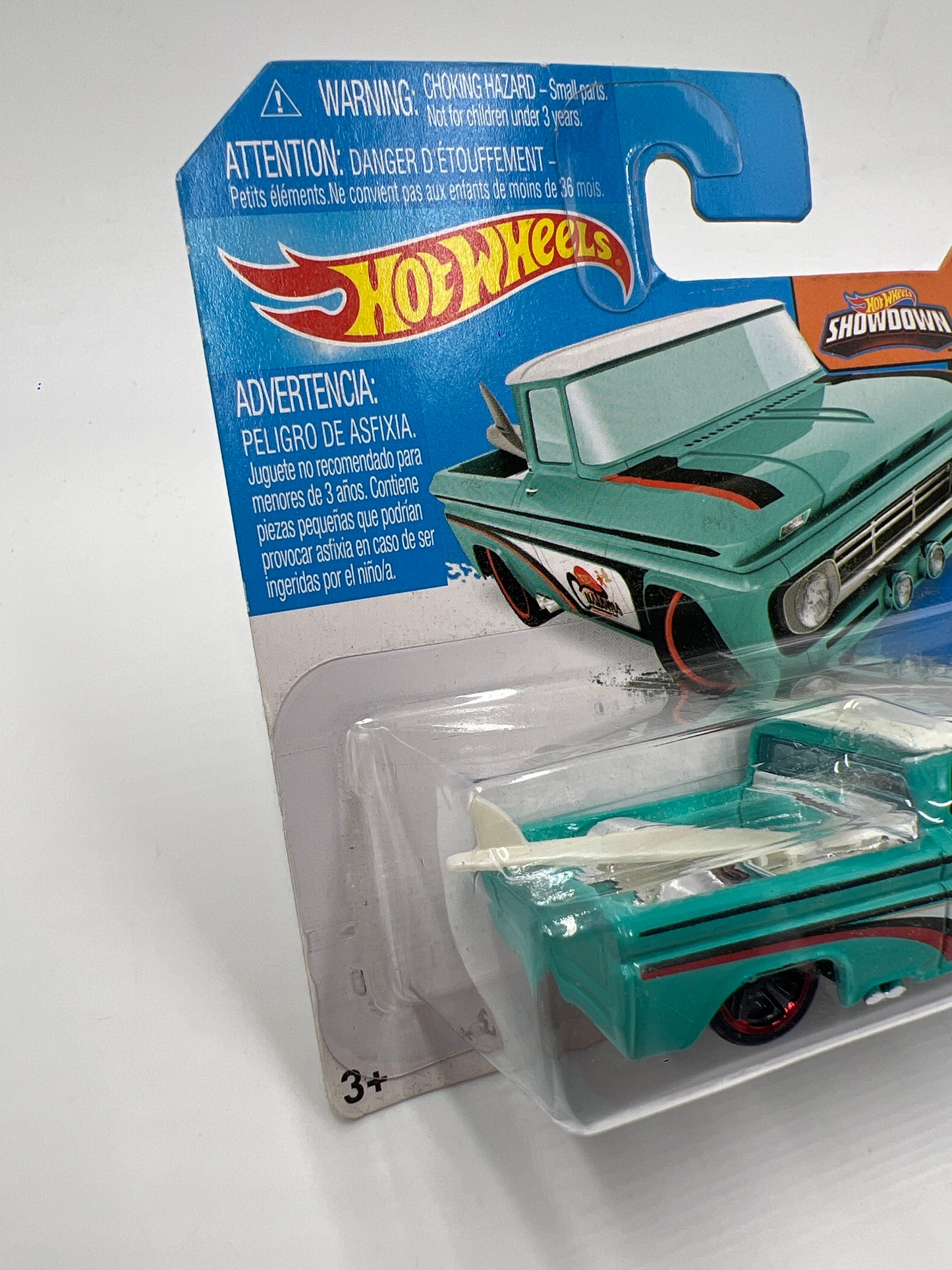 2015 Hot Wheels Short Card HW City #72 Custom 62 Chevy Turquoise Blue W/Protector