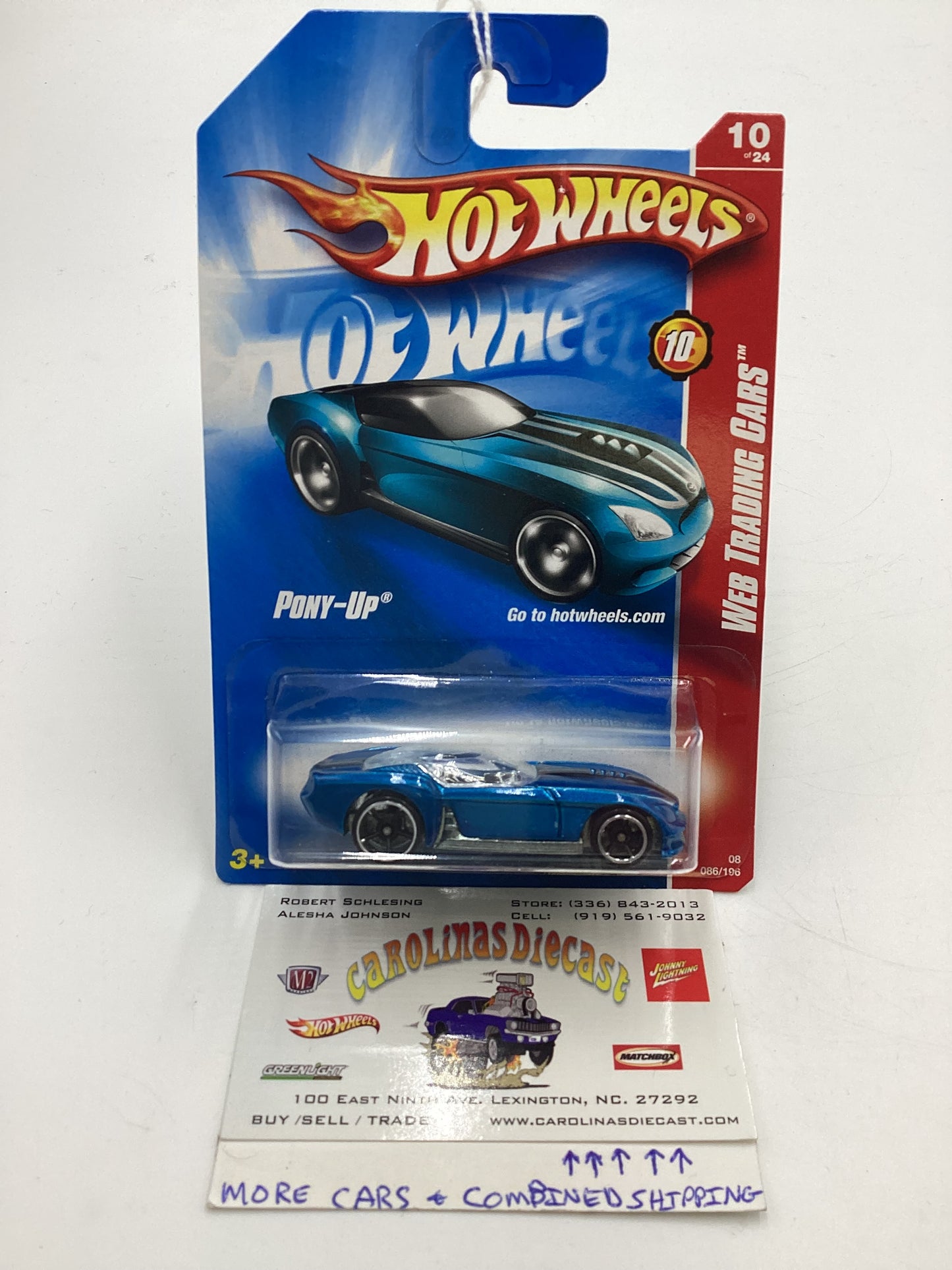 2008 Hot Wheels Web Trading Cars #86 Pony-Up Blue AA2