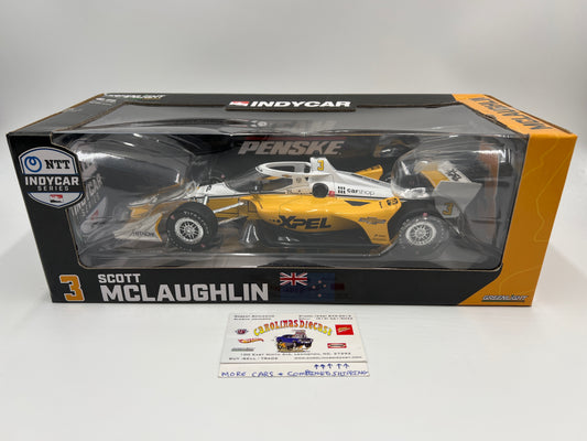 Greenlight 1:18 NTT Indycar Series Scott McLaughlin #3 Xpel Yellow (Box Not Perfect)